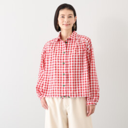 ハヤマ　ブリーズ ギンガムチェック ブラウス