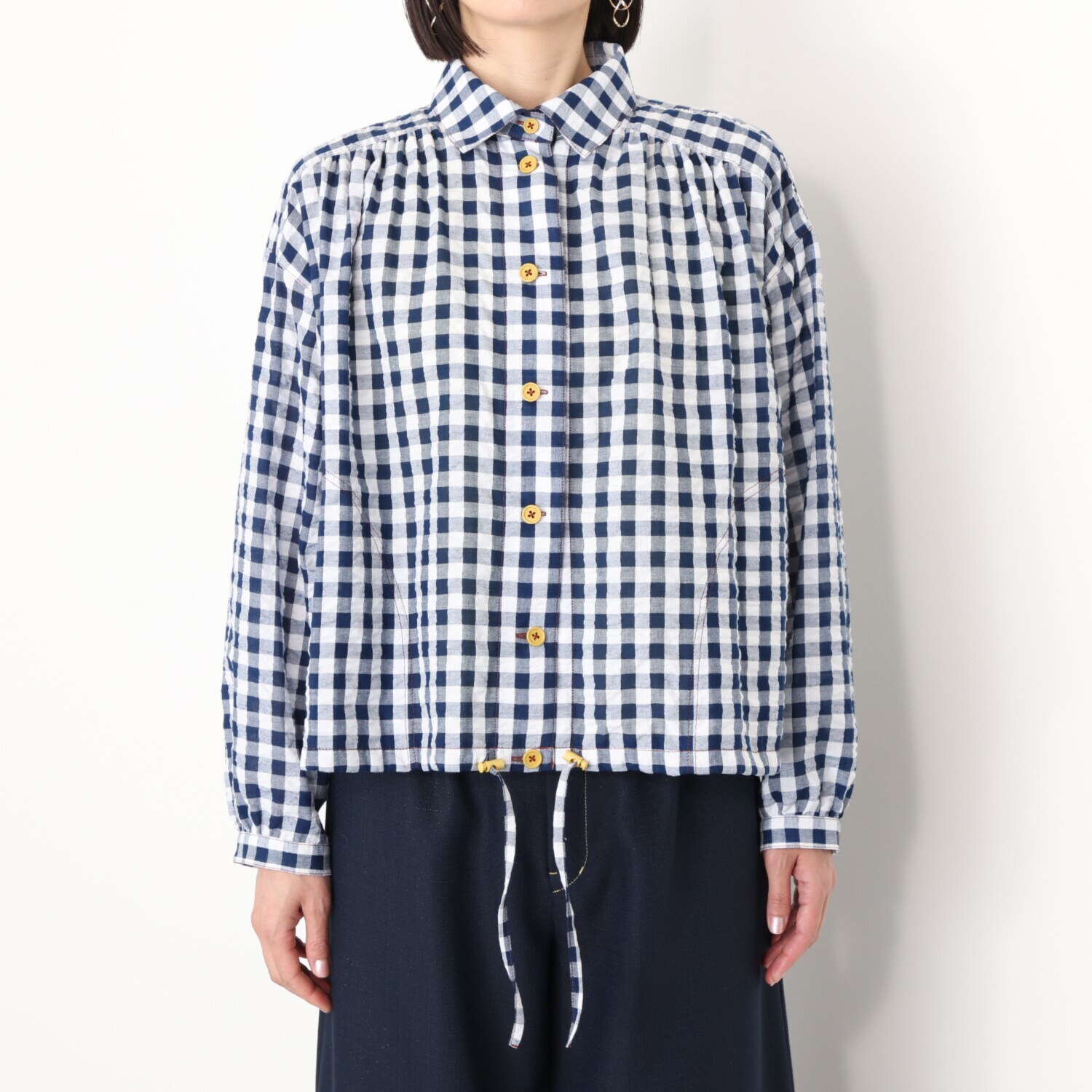 ハヤマ　ブリーズ ギンガムチェック ブラウス