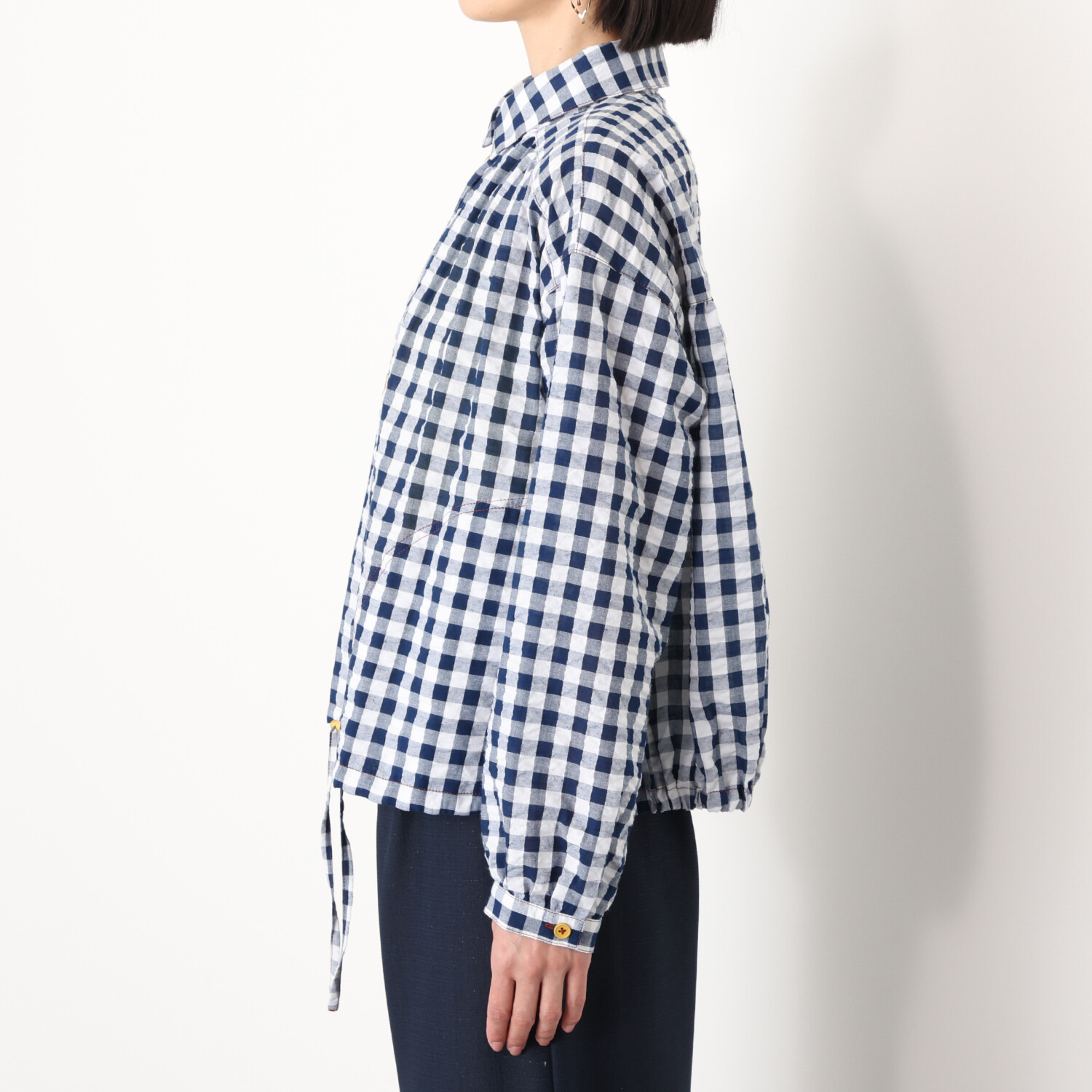 ハヤマ　ブリーズ ギンガムチェック ブラウス