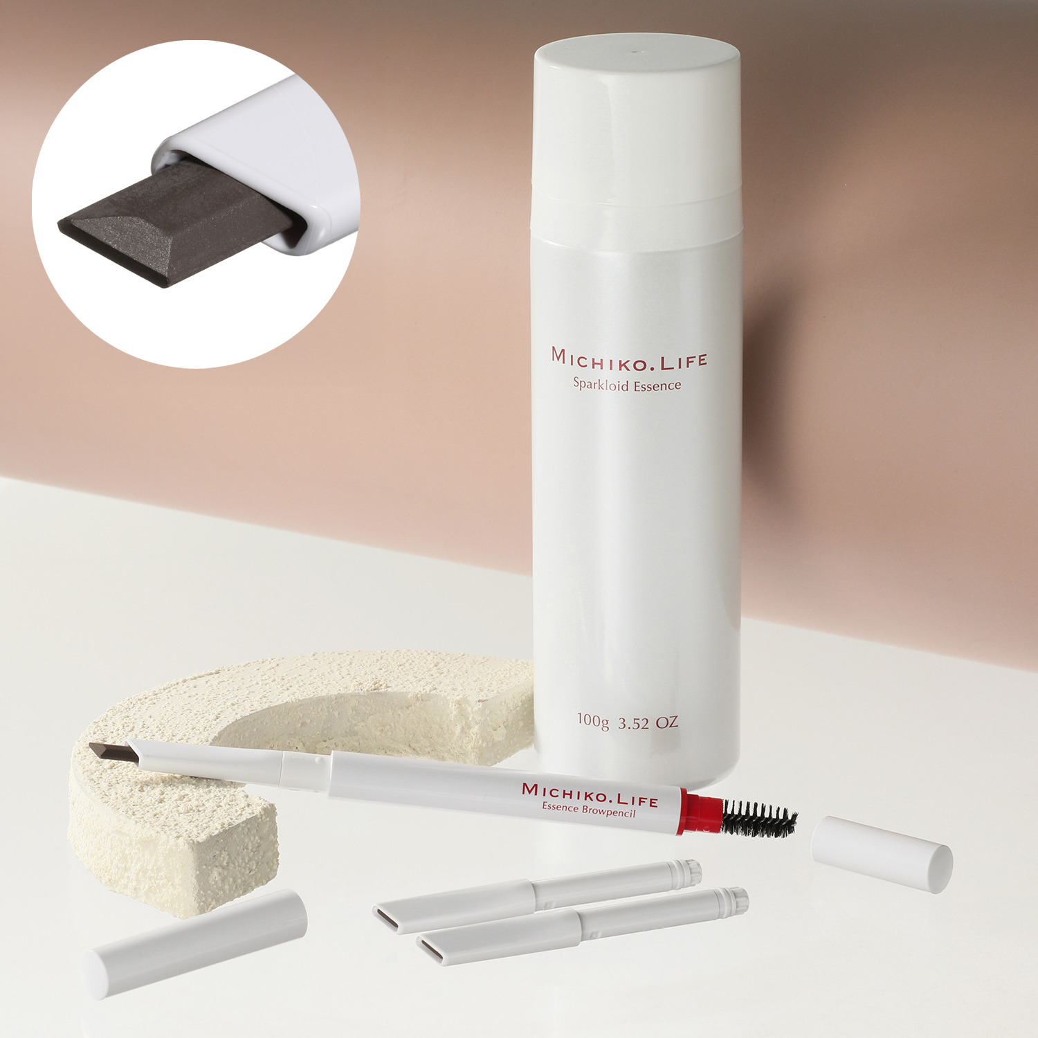 ミチコドットライフ エッセンス ブロウペンシル ３本分＆ スパークロイドエッセンス
