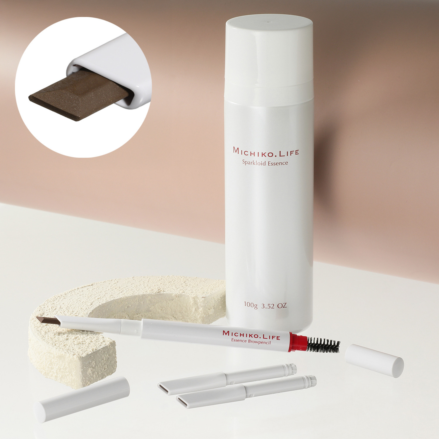 ミチコドットライフ エッセンス ブロウペンシル ３本分＆ スパークロイドエッセンス