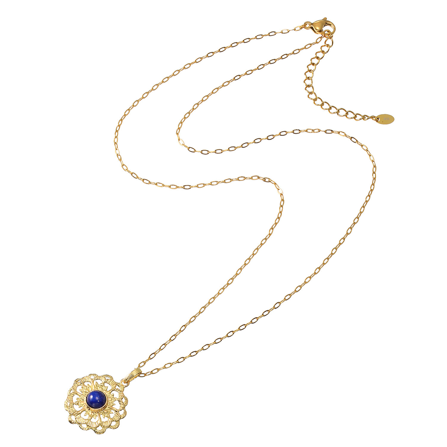 マシュリク １８Ｋ ラピスラズリ 透かし文様 ペンダント