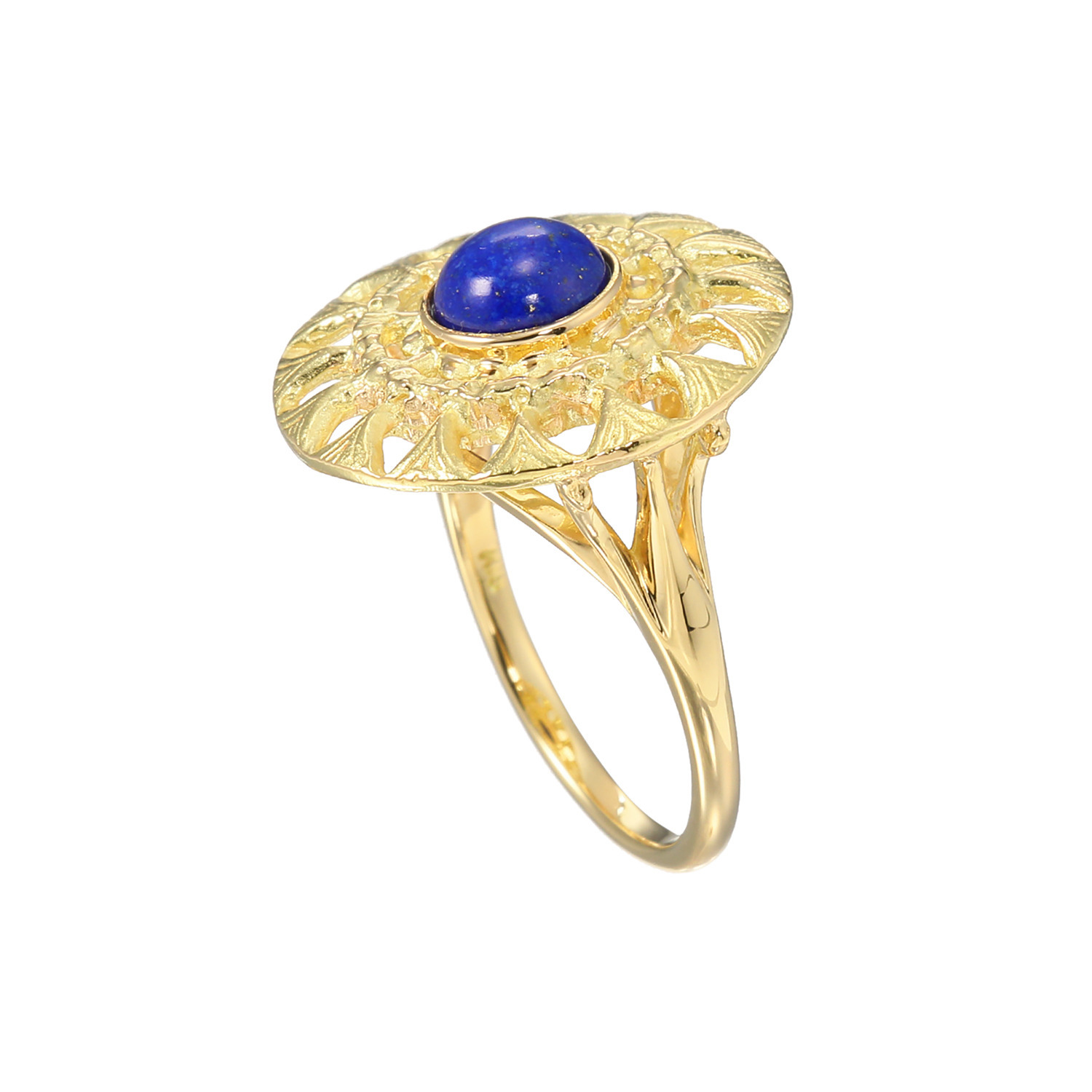 マシュリク １８Ｋ ラピスラズリ 透かし文様リング