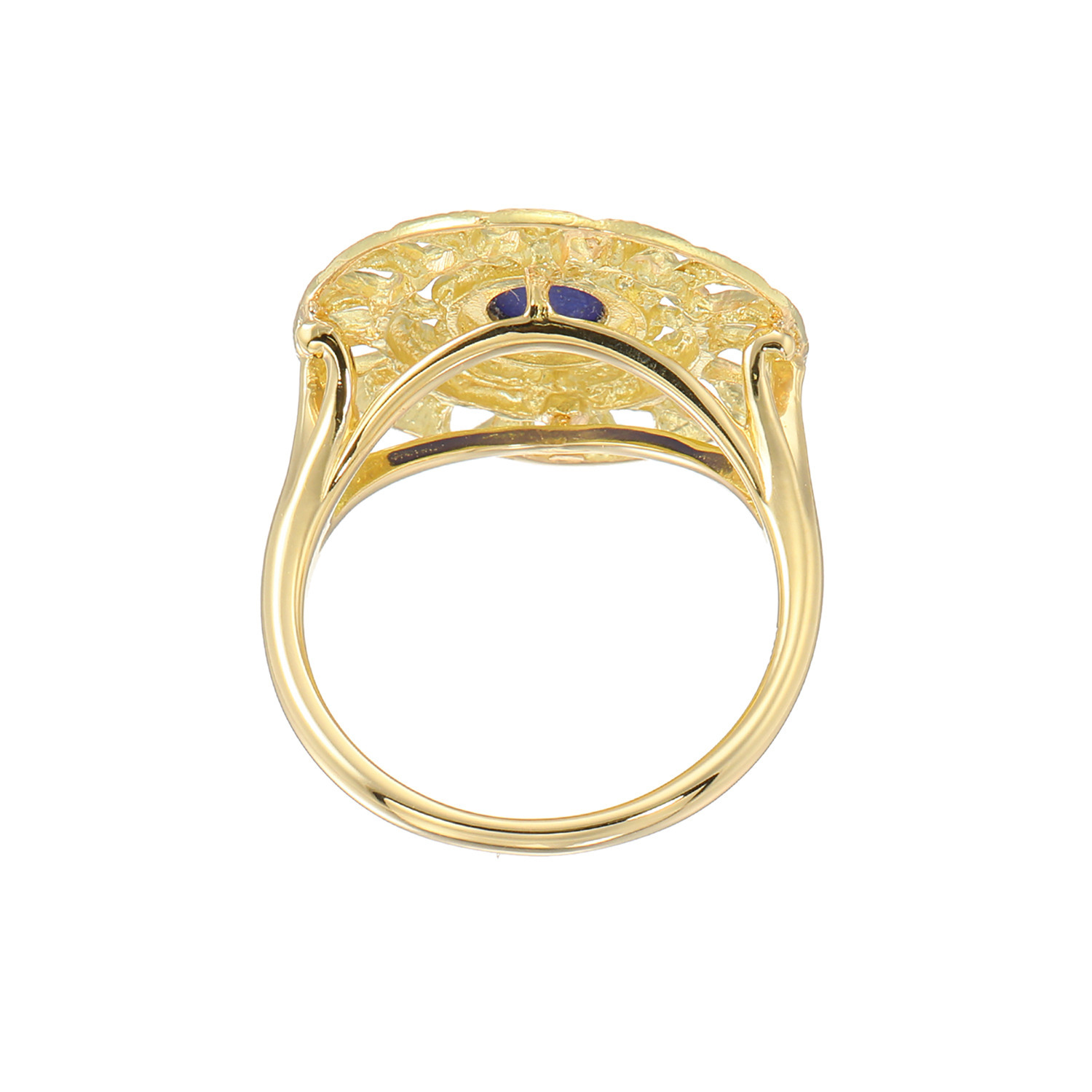 マシュリク １８Ｋ ラピスラズリ 透かし文様リング