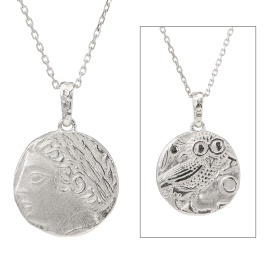 マシュリク 純プラチナ リバーシブルデザイン コイン型ペンダント