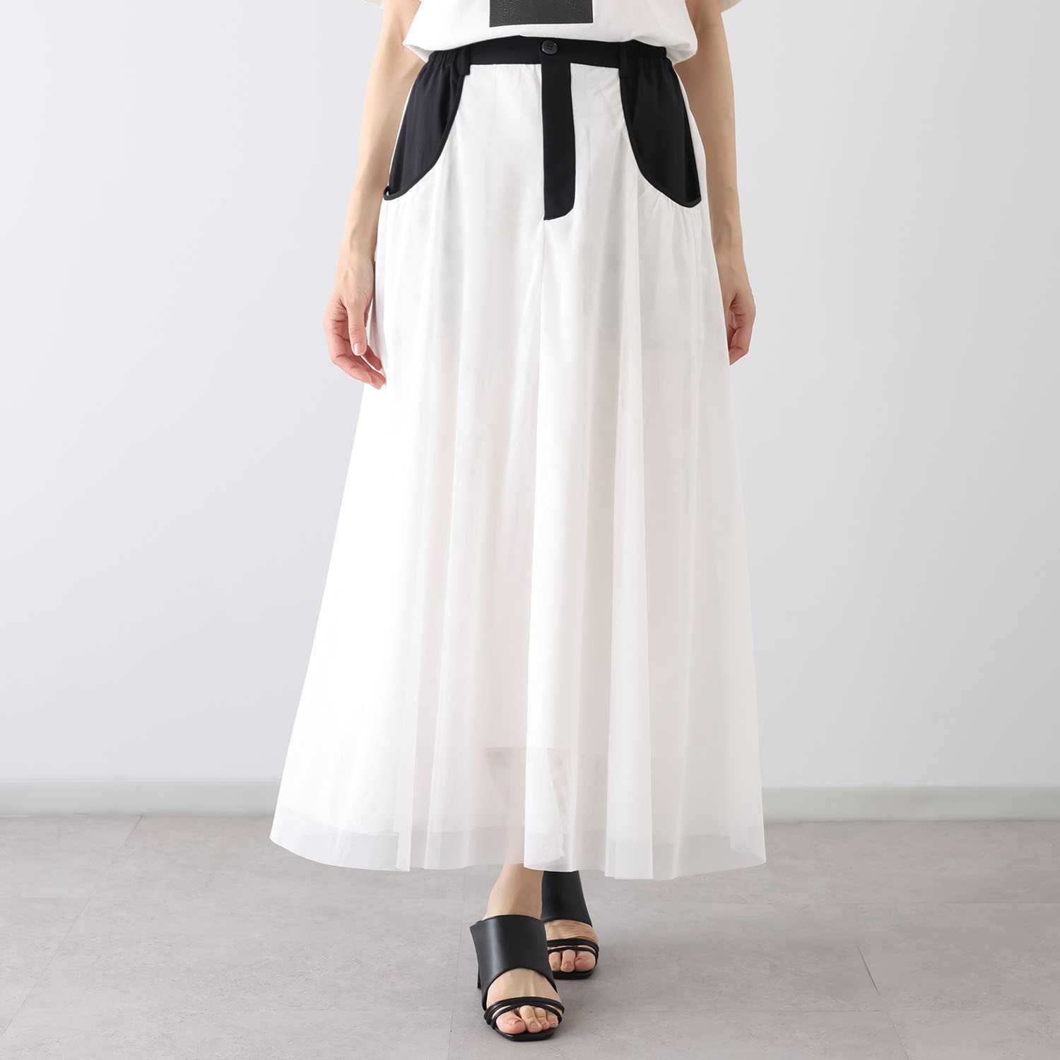 ヨウゾウカタブキ チュールレイヤード デザインスカート