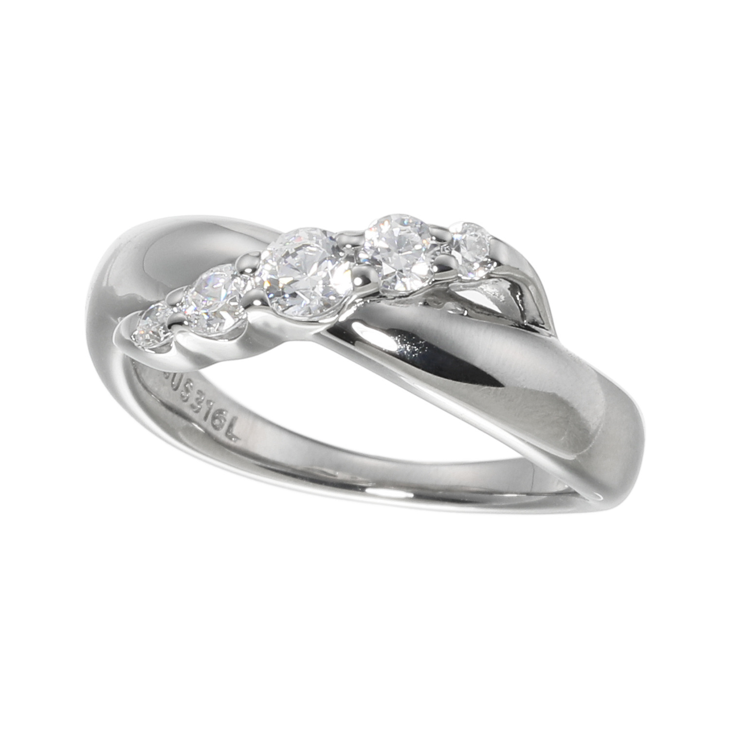 ステングレイス サージカルステンレス プレシオサ社製ＣＺ ソフトウェーブスパークル リング