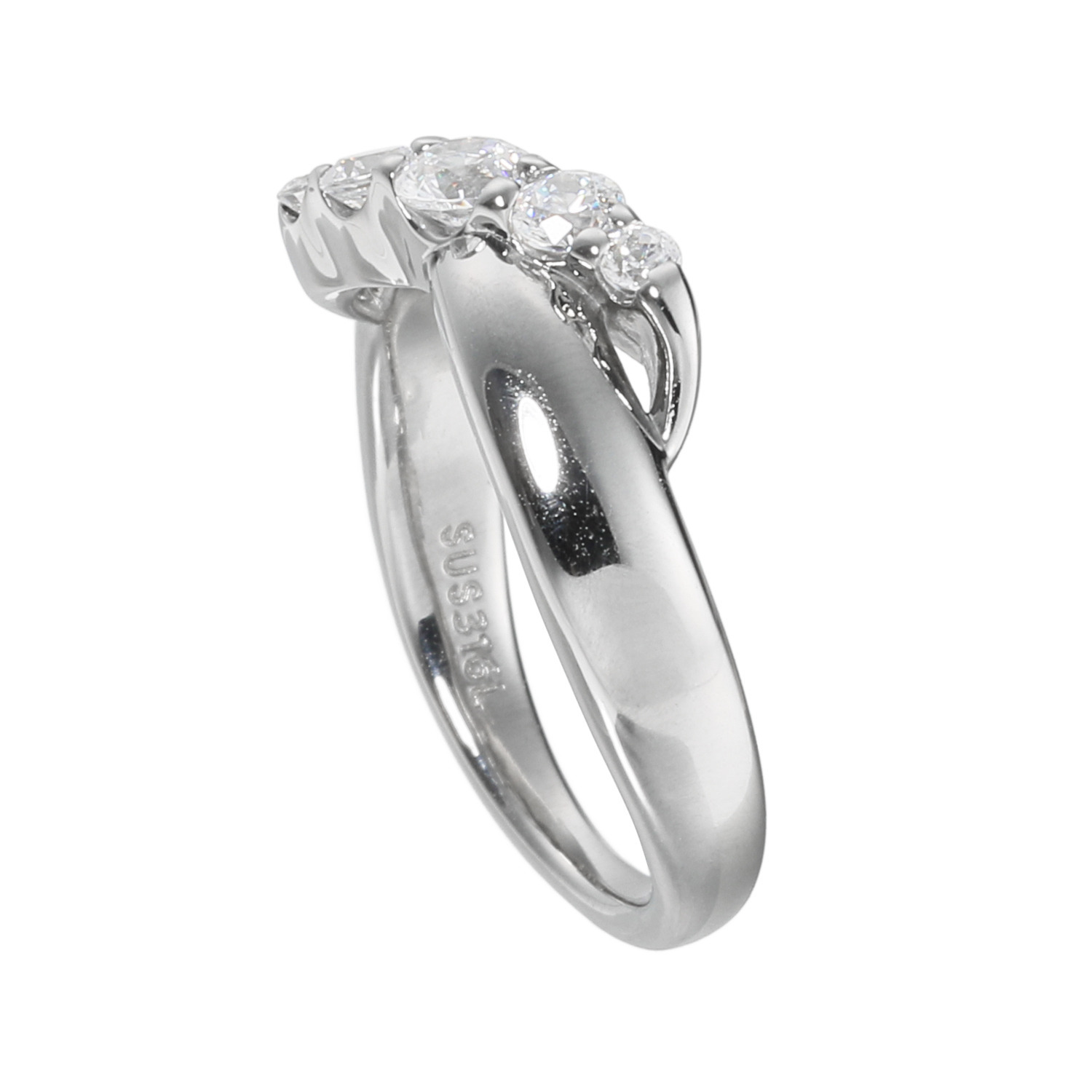 ステングレイス サージカルステンレス プレシオサ社製ＣＺ ソフトウェーブスパークル リング