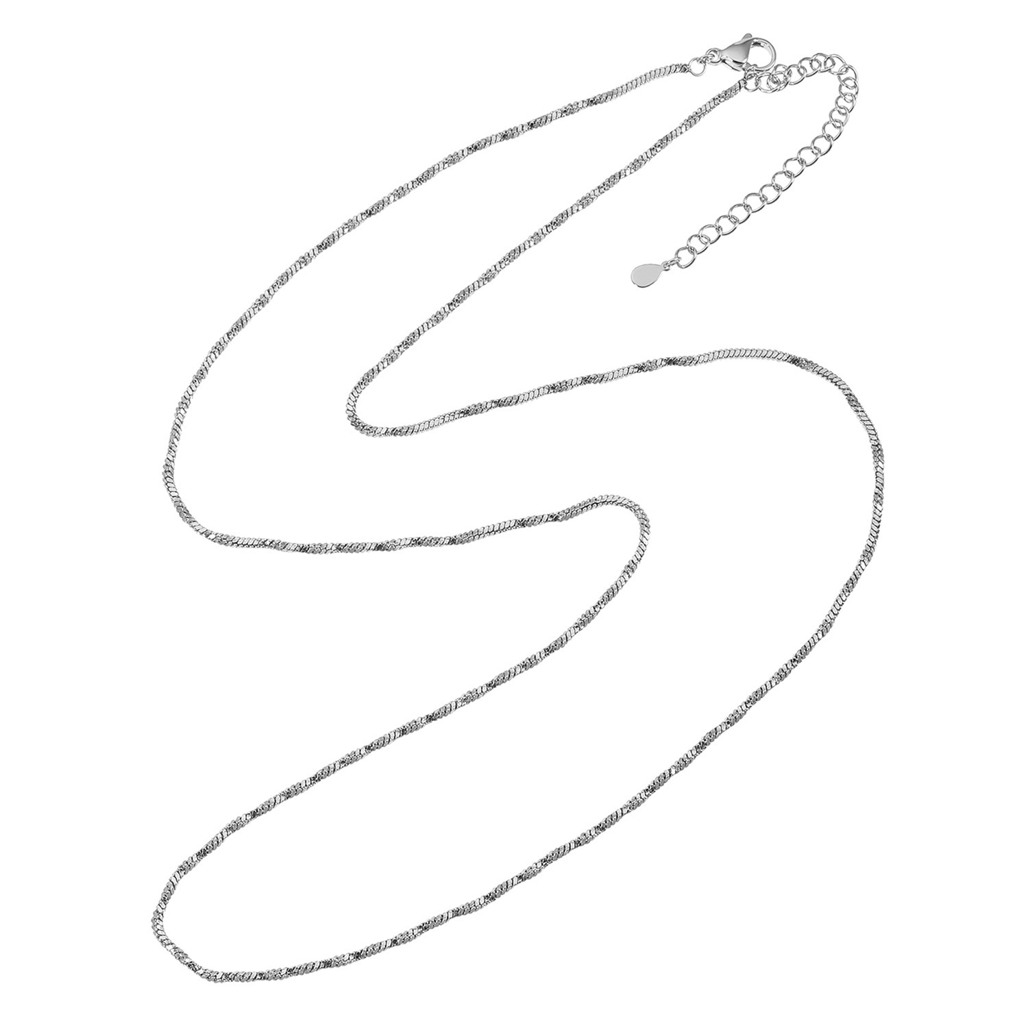 ステングレイス サージカルステンレス スクエアスネーク ツイストチェーン ロングネックレス