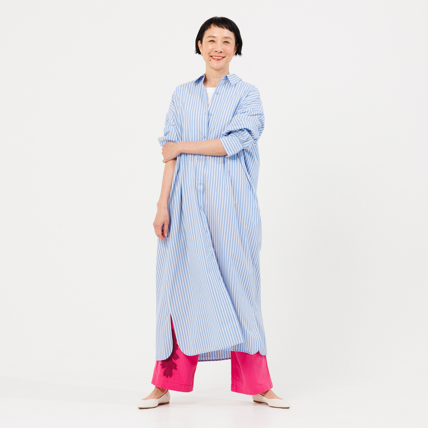 プーカ ゆったり＆ 美しいシルエット シャツワンピース