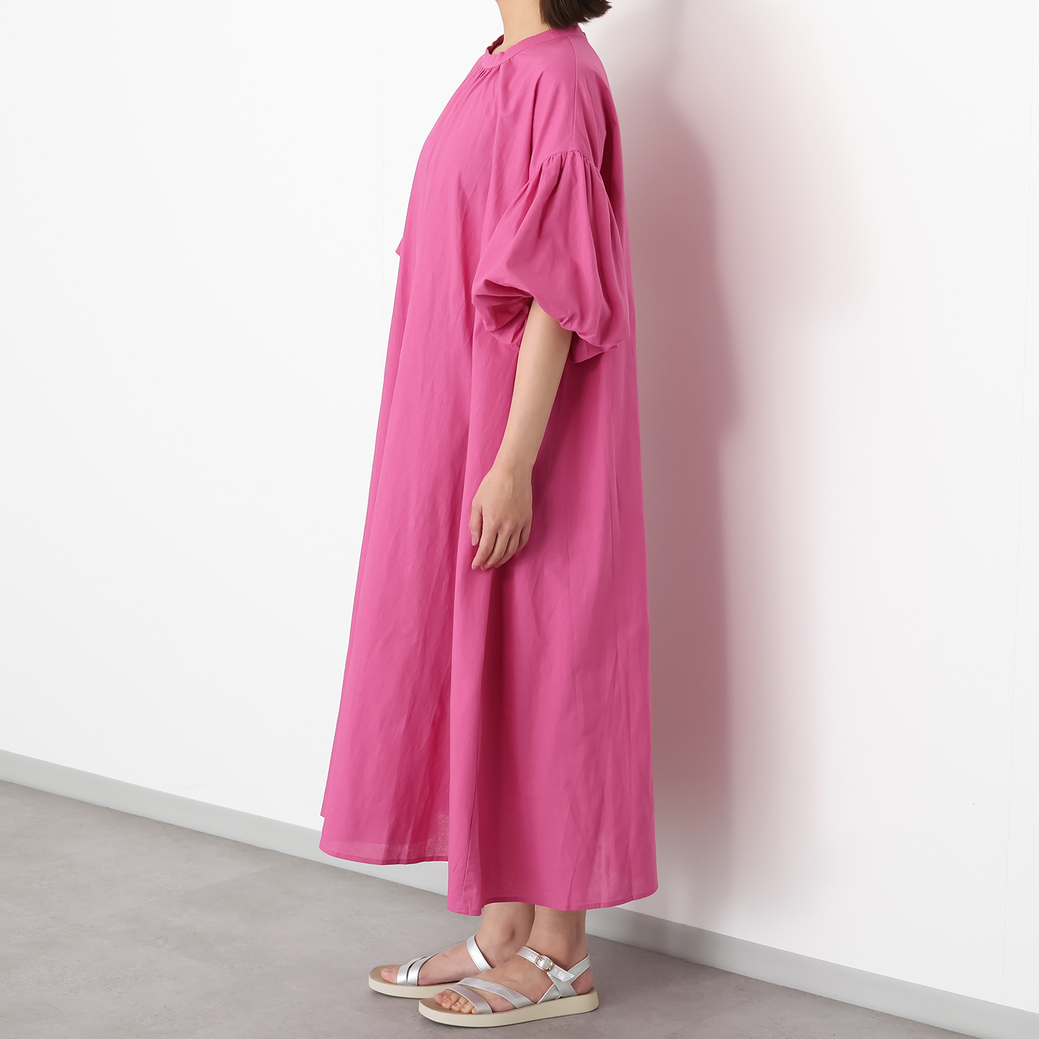 プーカ コットンリネン バルーンスリーブ ワンピース