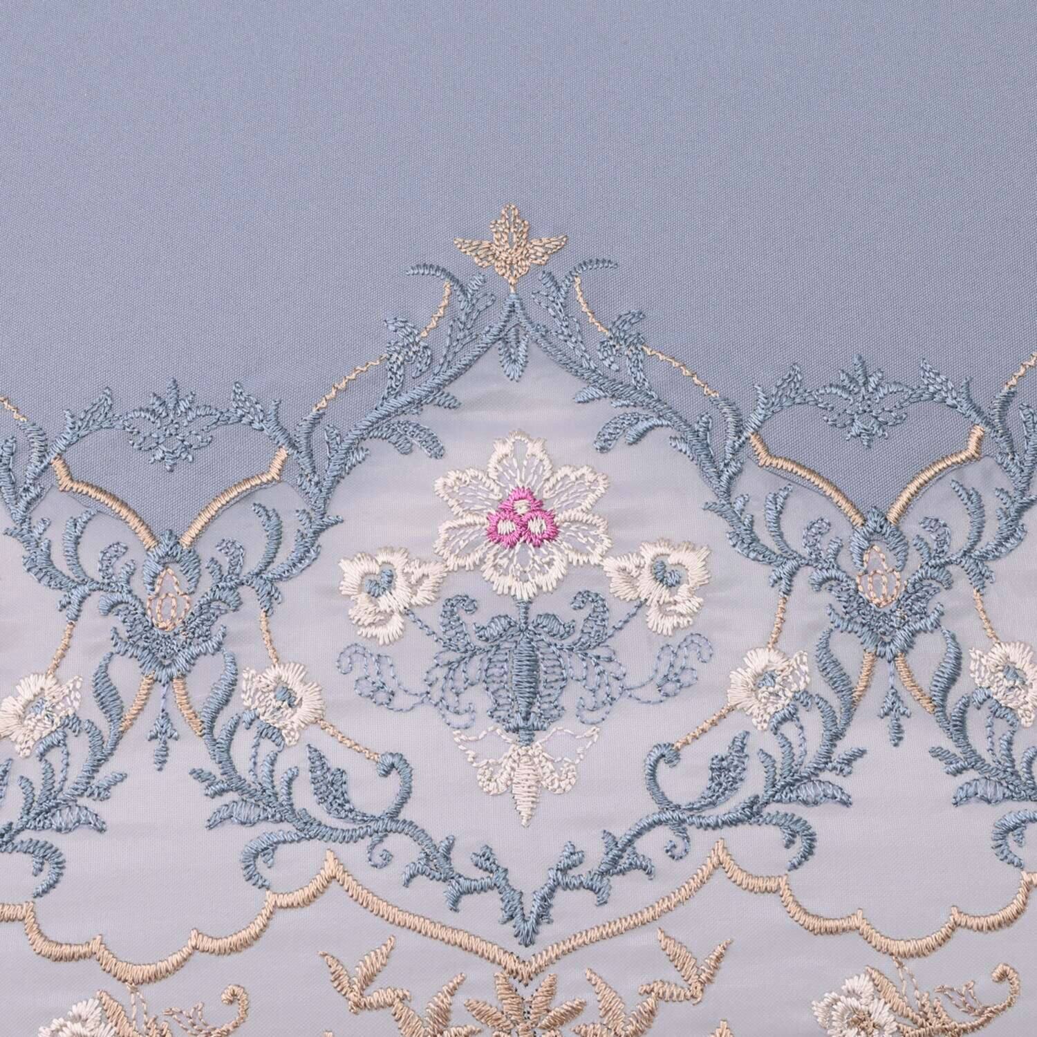 シノワズリーモダン 女優日傘 ダマスク カットワーク刺しゅう かわず張り 晴雨兼用長傘