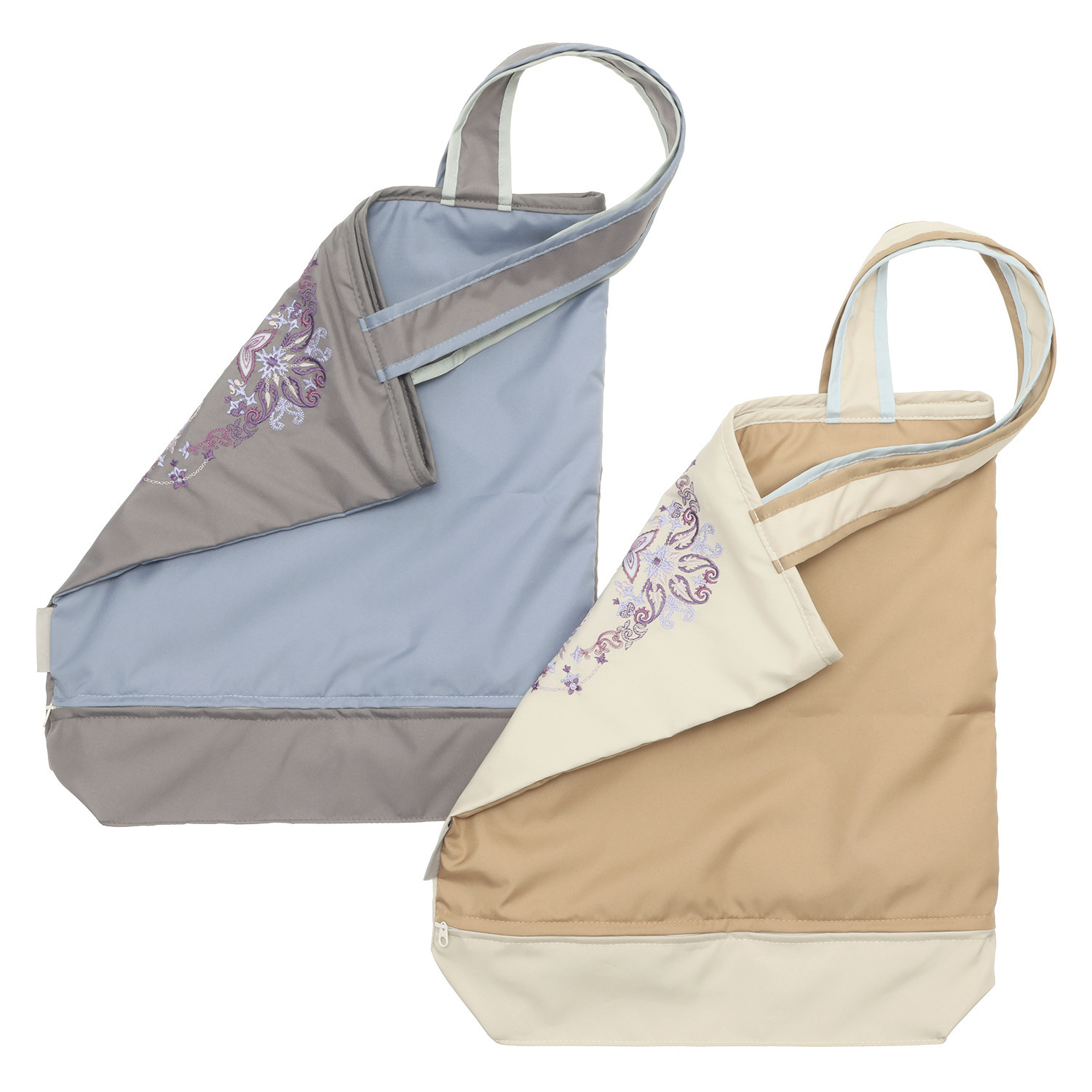 シノワズリーモダン 防水・はっ水 ツインプロテクト ダマスク カットワーク刺しゅう アートトートバッグ