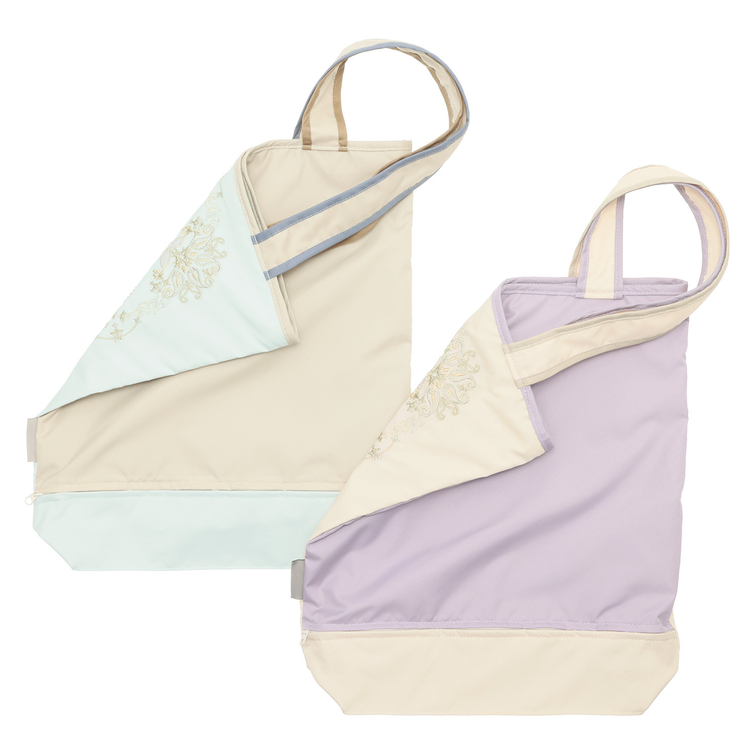 シノワズリーモダン 防水・はっ水 ツインプロテクト ダマスク カットワーク刺しゅう アートトートバッグ