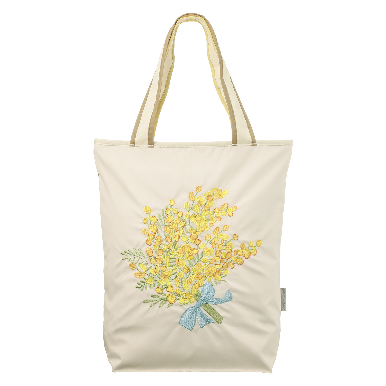 シノワズリーモダン 防水・はっ水 ツインプロテクト ミモザ刺しゅう アートトートバッグ