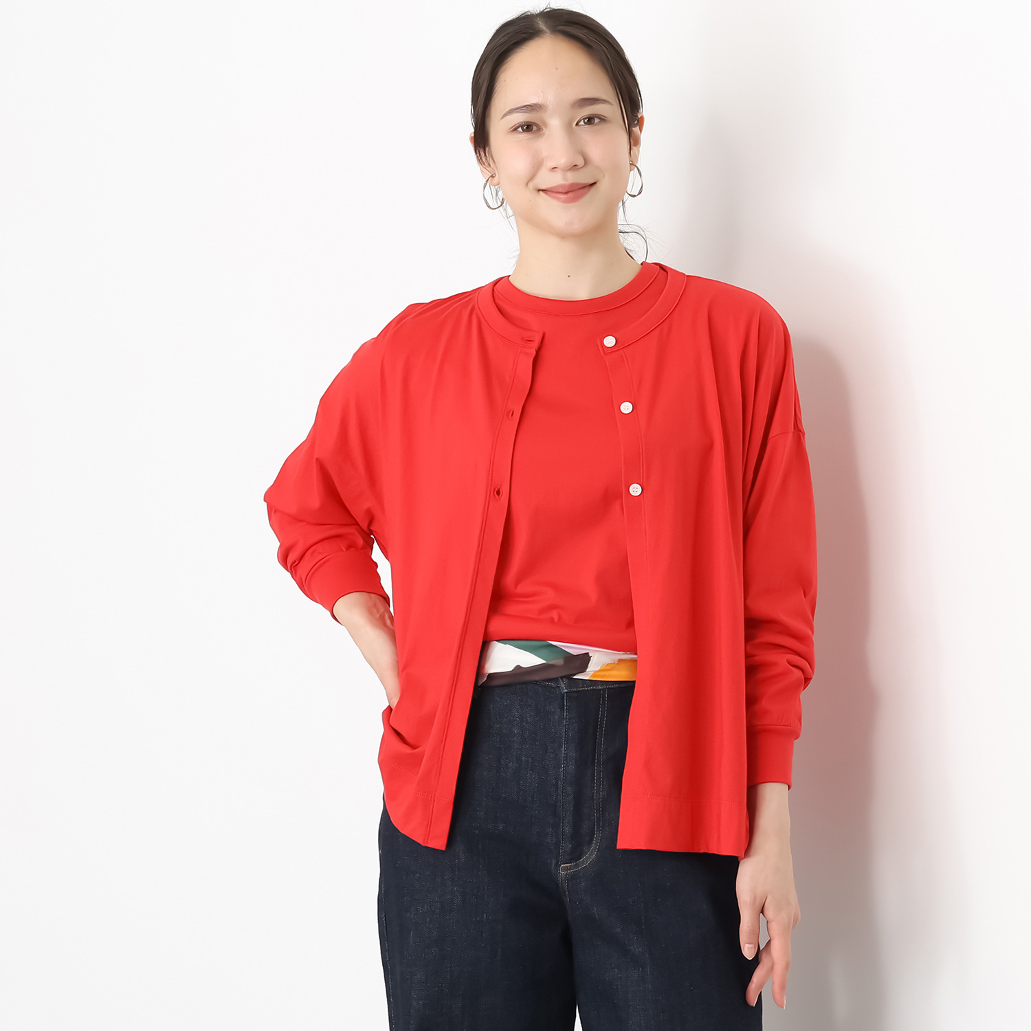 エイガールズ スビン綿混 ＬＯＴＵＳ　ＨＡＮＥ カーディガン