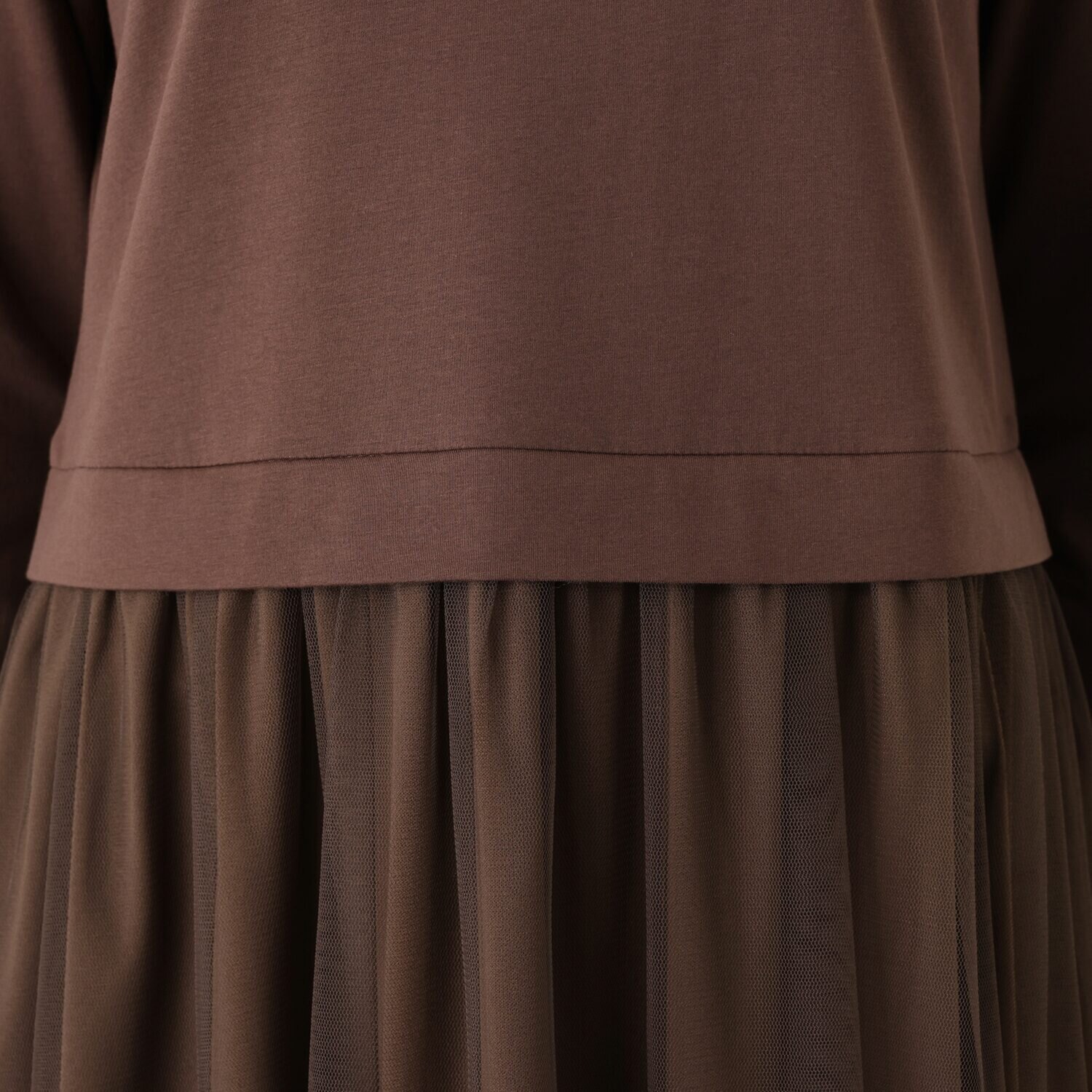 メゾン馬里邑 異素材ミックス 切替ワンピース