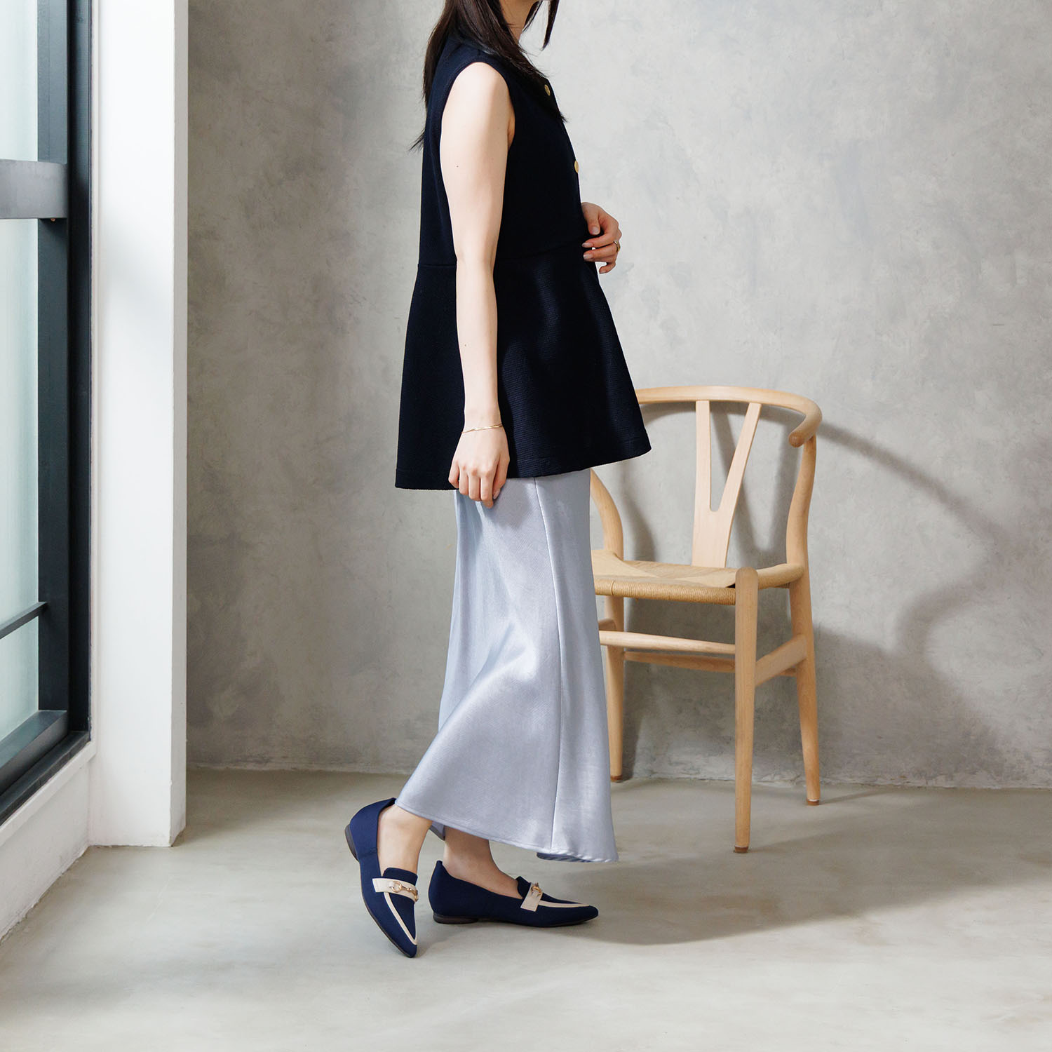 卑弥呼 驚きのフィット感 すっと履ける ニットローファー