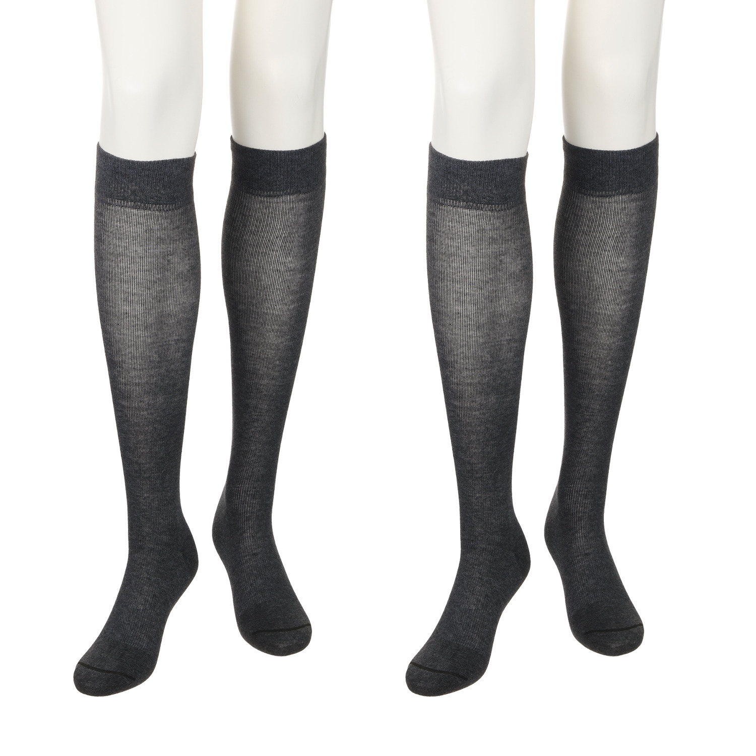 メディカルステイフィット 段階式着圧１４０デニール 綿混ハイソックス 同色２足セット 