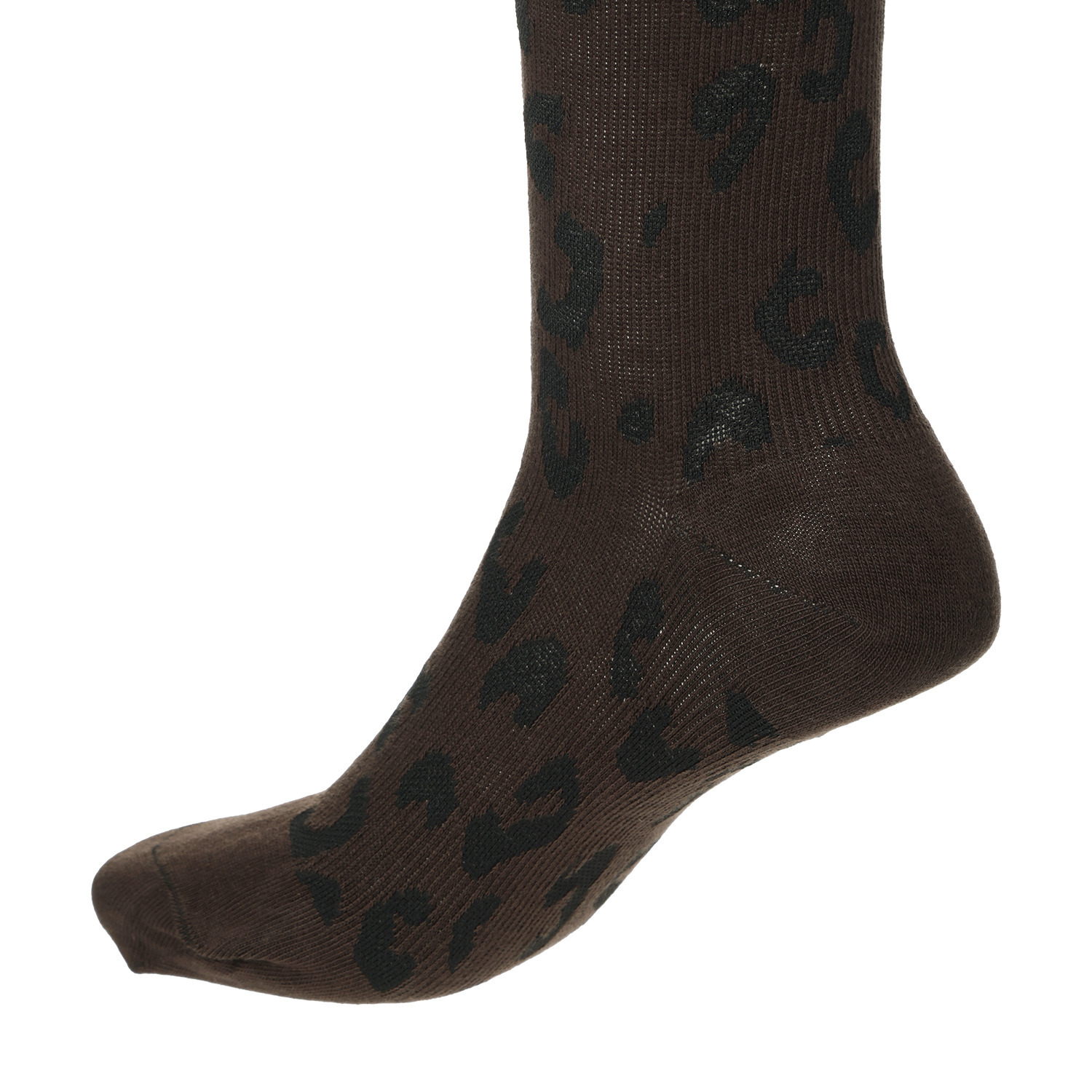 メディカルステイフィット 段階式着圧１４０デニール 綿混レオパード ハイソックス２足セット