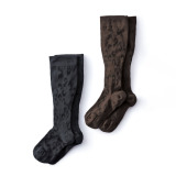 メディカルステイフィット 段階式着圧１４０デニール 綿混レオパード ハイソックス２足セット