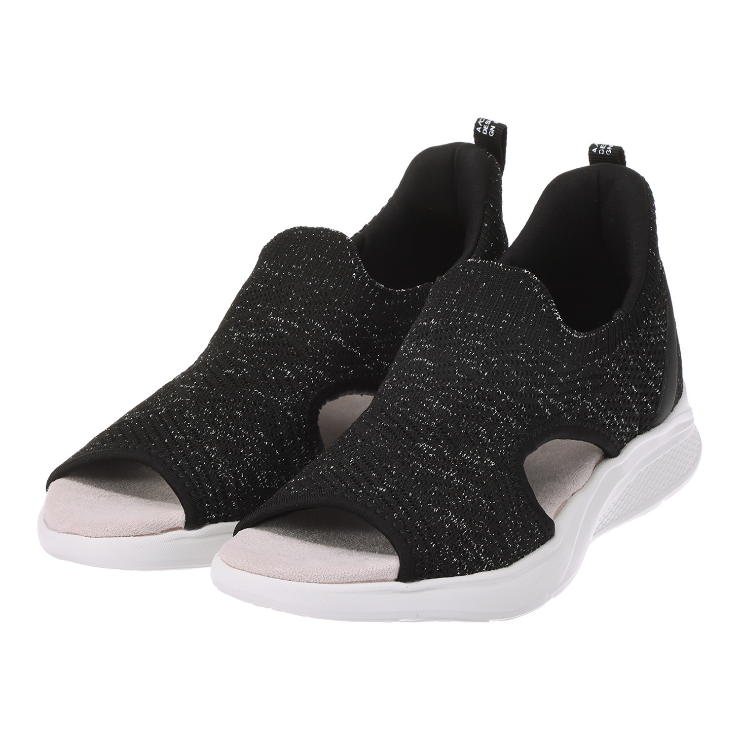 アルファキュービック スリッポンみたいに履ける ラメニット 軽量サンダル