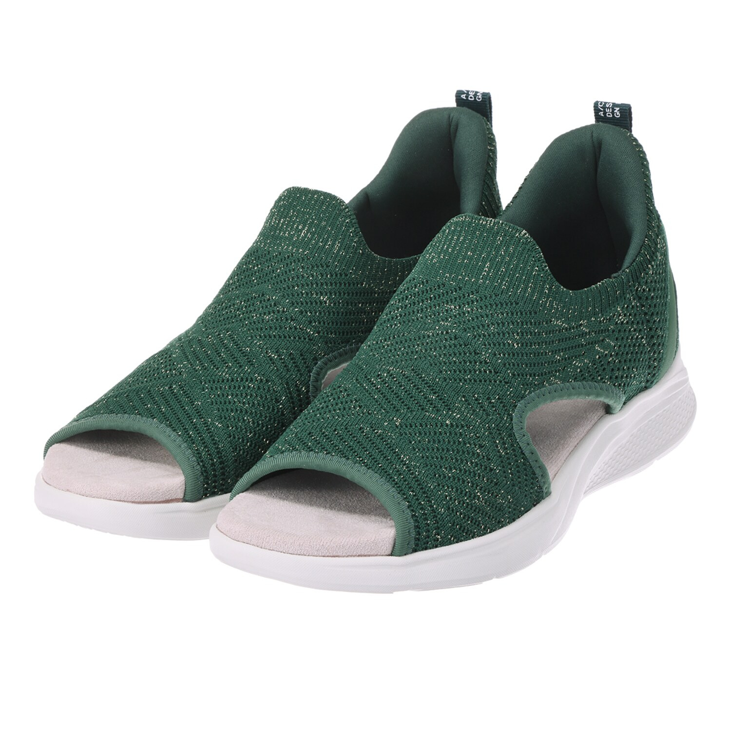 アルファキュービック スリッポンみたいに履ける ラメニット 軽量サンダル