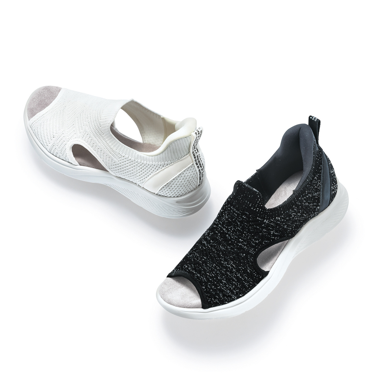 アルファキュービック スリッポンみたいに履ける ラメニット 軽量サンダル