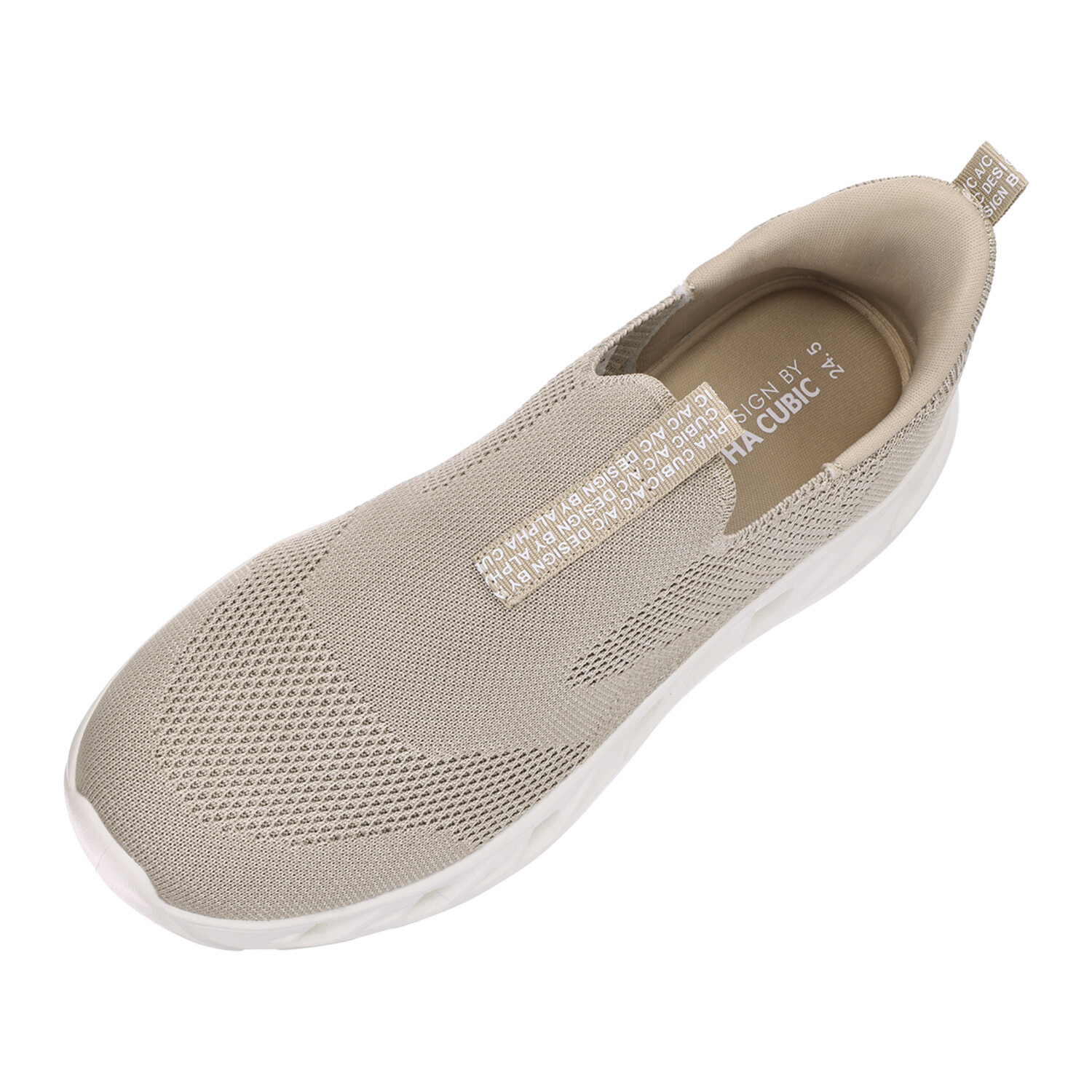 アルファキュービック ラクに履けて快適 足裏から空気が通る 軽量ニットスリッポン