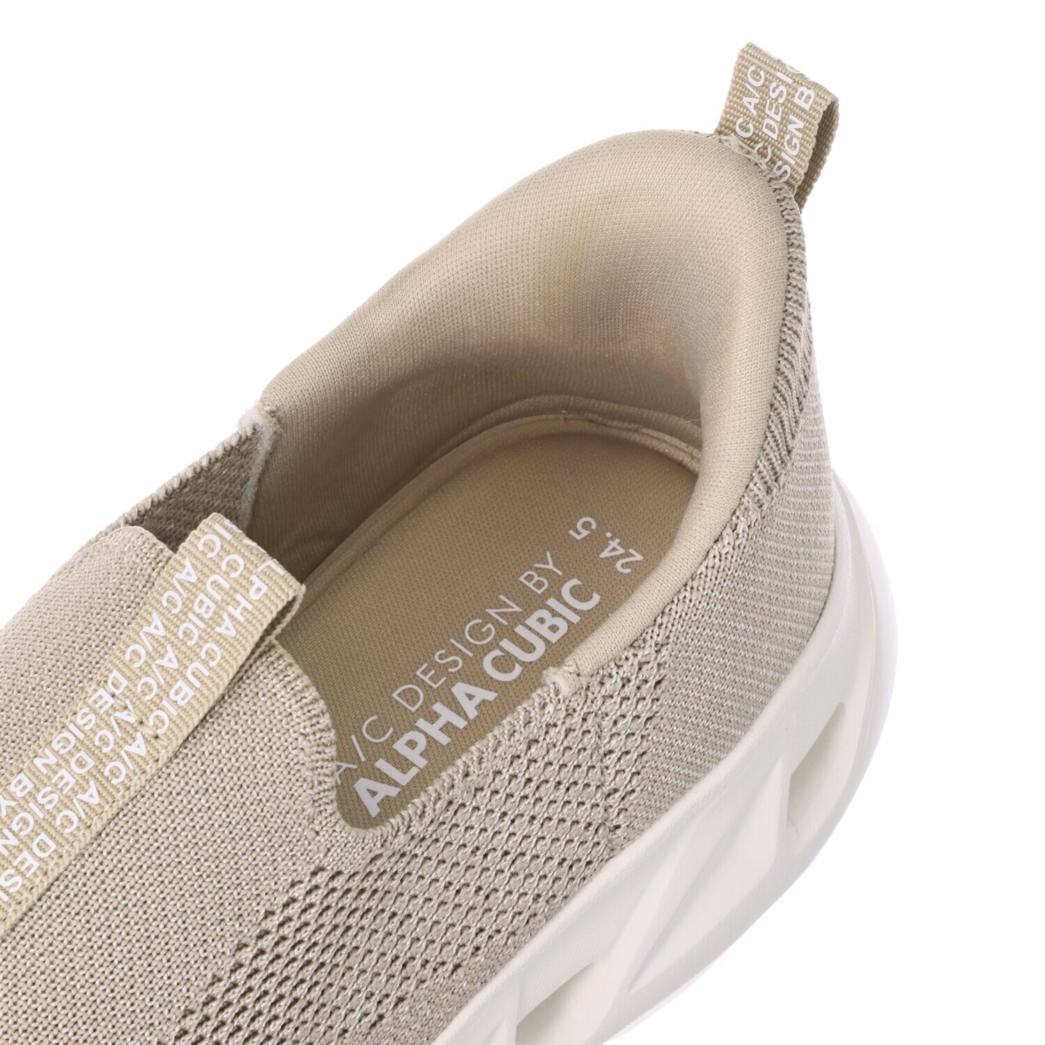 アルファキュービック ラクに履けて快適 足裏から空気が通る 軽量ニットスリッポン