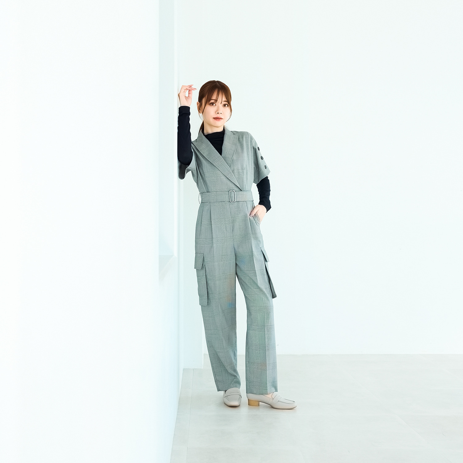 シェルシェエトワール メイドイン東京 はっ水牛革柔らか仕立て あか抜け３ｃｍヒール モカシンシューズ