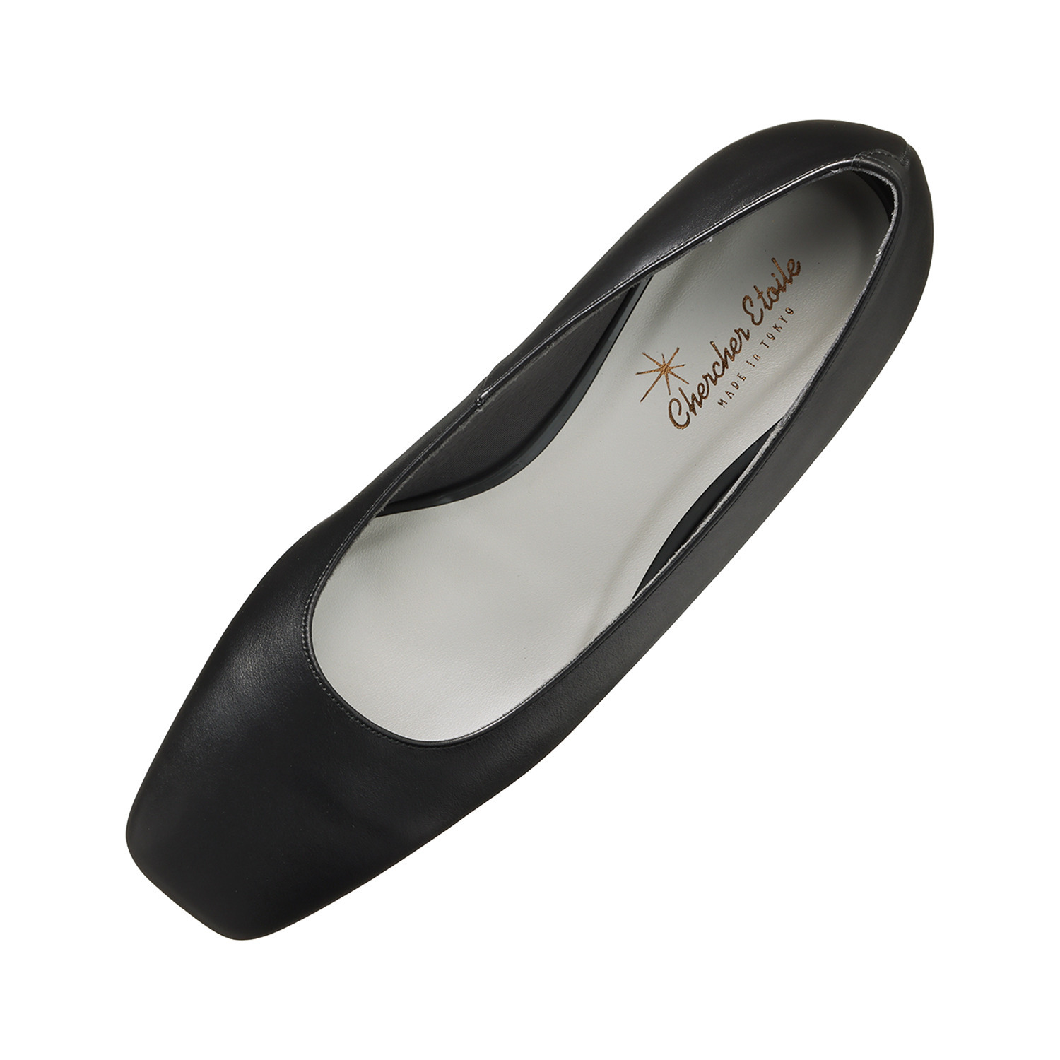 シェルシェエトワール メイドイン東京 牛革柔らか仕立て あか抜け２．５ｃｍヒール ウェッジヒールパンプス