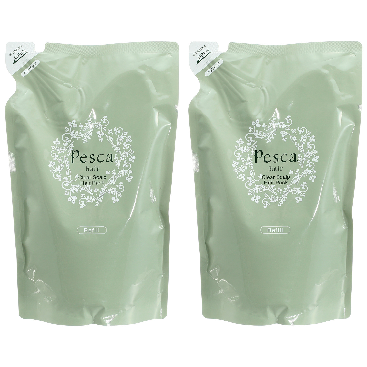 ペスカ スキンケア発想で開発！ 頭皮を健やかに保ち ハリコシのある髪へ導く クリア　スカルプ ヘアパック レフィル＜詰替え用＞ ２個セット