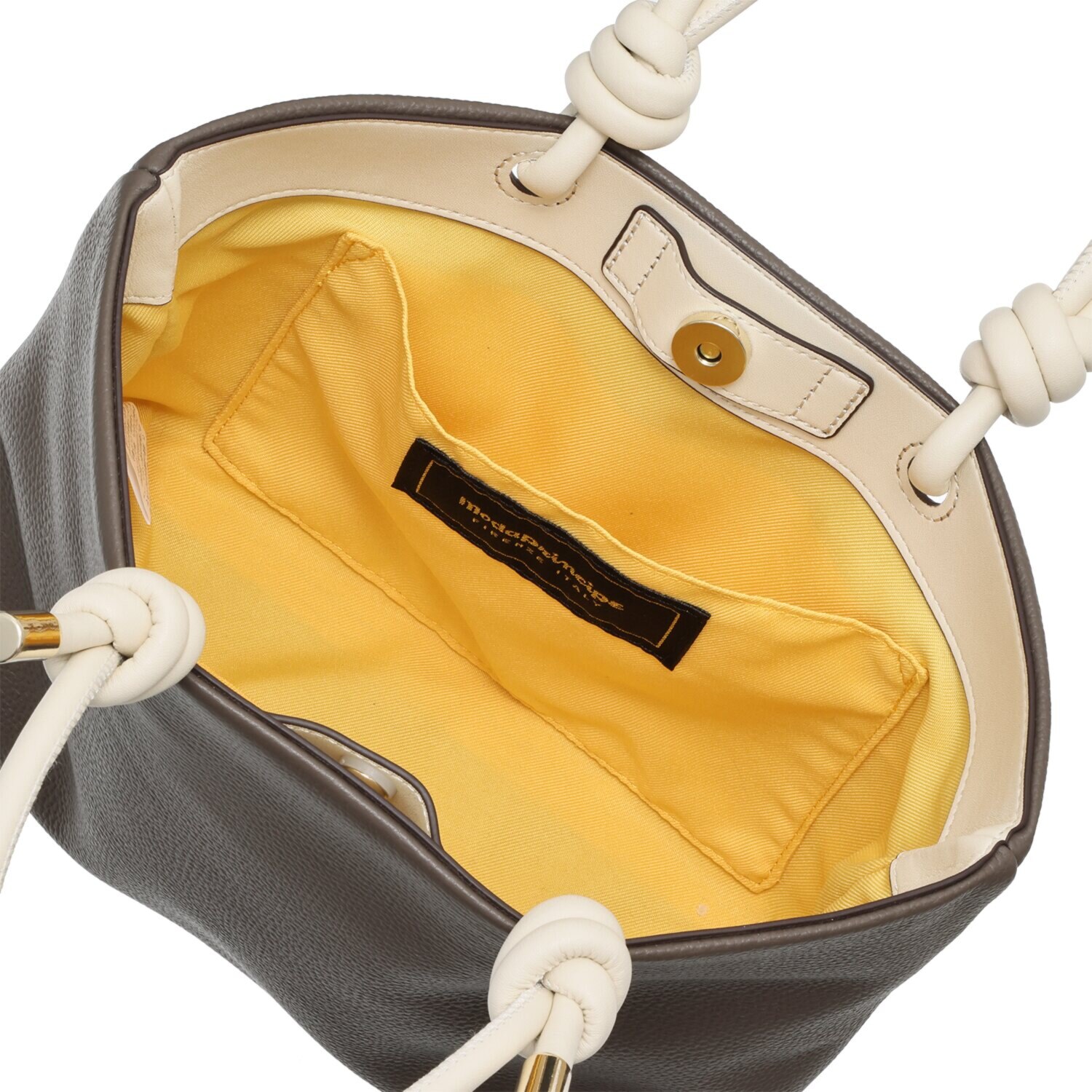 モーダプリンチペ はっ水 牛革シュリンク ノードハンドル ミディアムトートバッグ