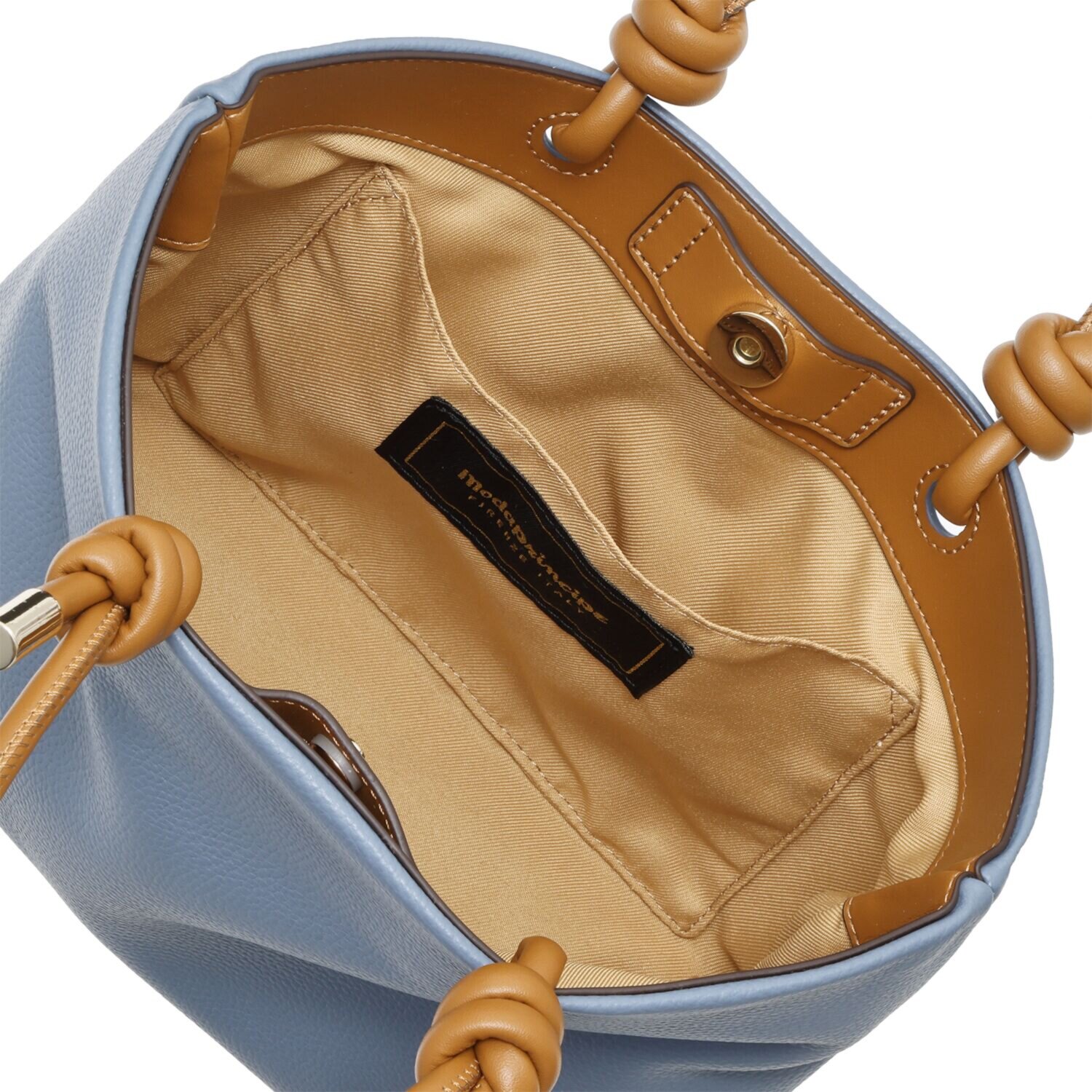 モーダプリンチペ はっ水 牛革シュリンク ノードハンドル ミディアムトートバッグ