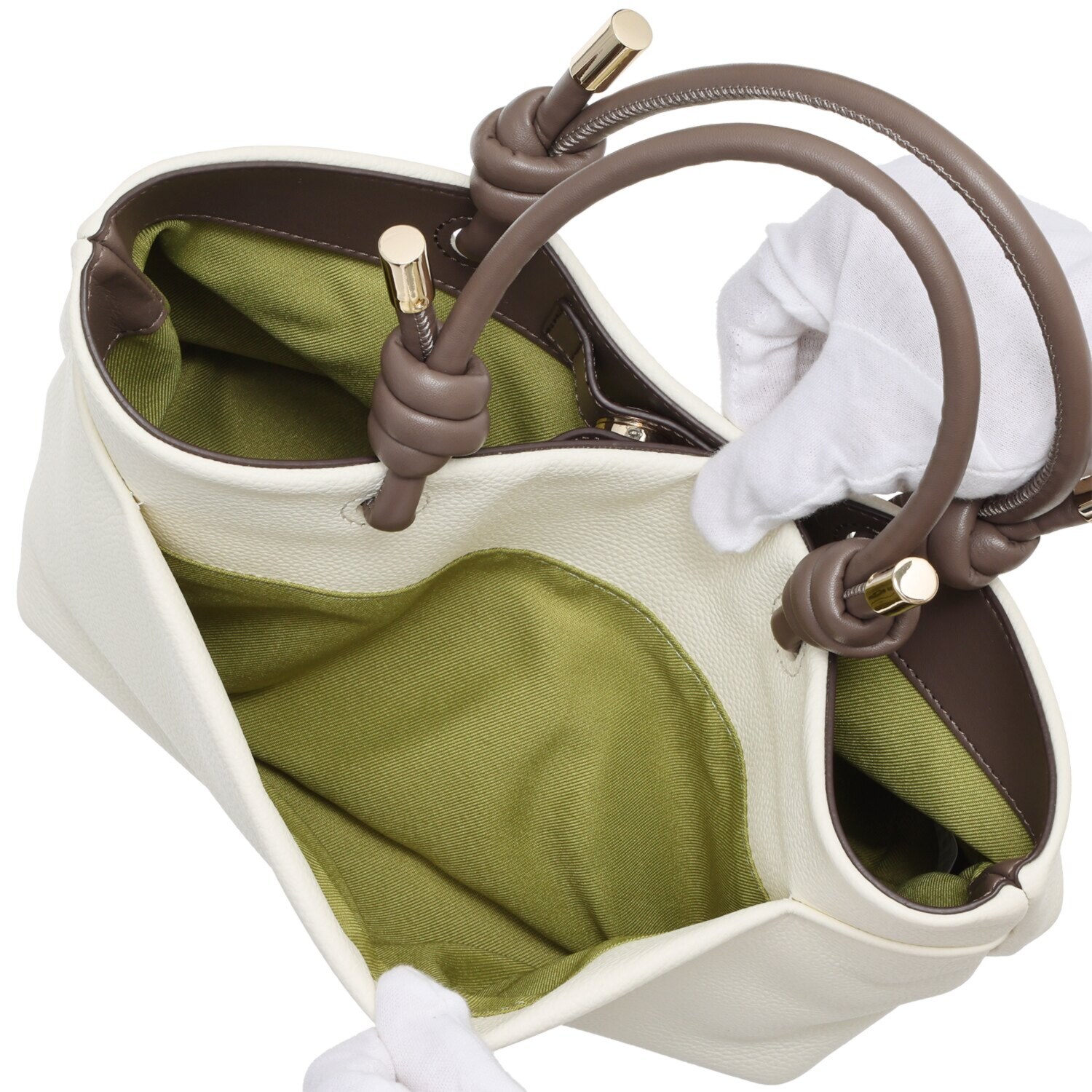 モーダプリンチペ はっ水 牛革シュリンク ノードハンドル ミディアムトートバッグ