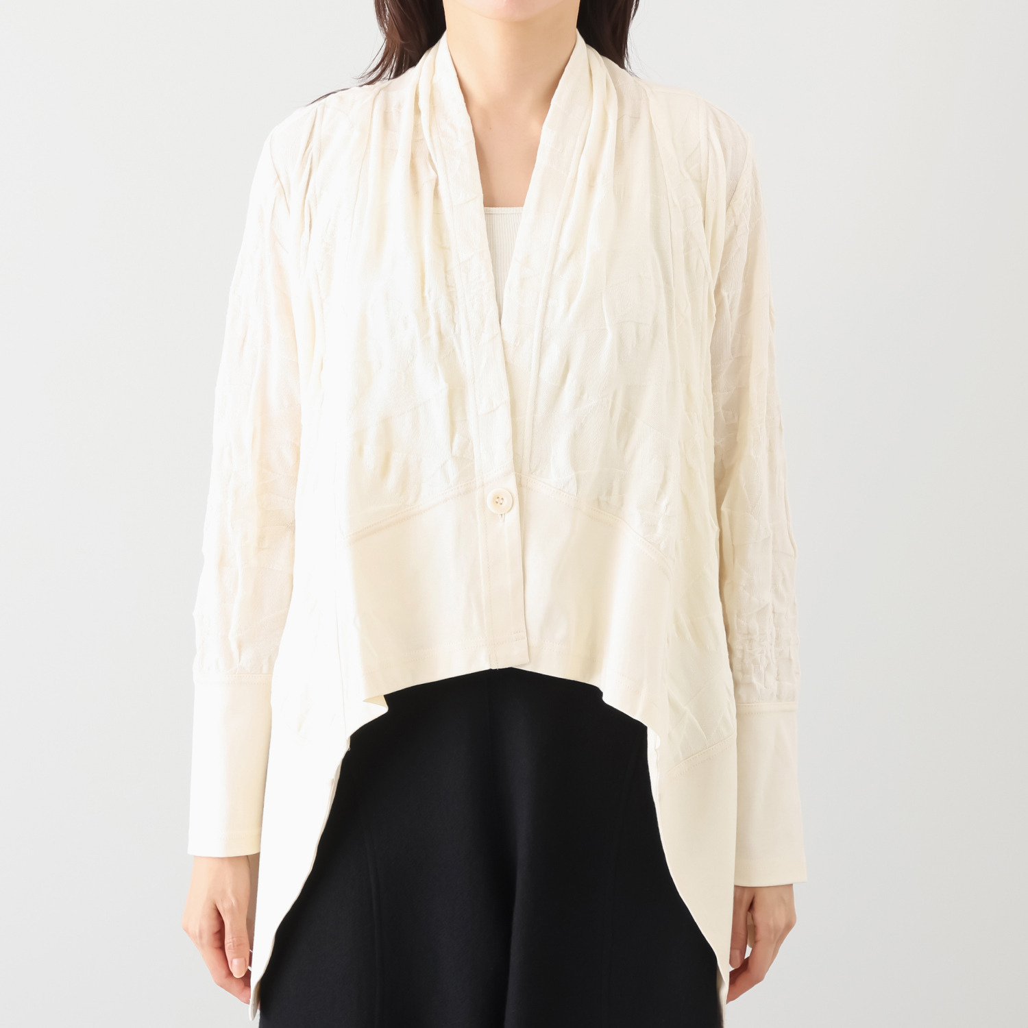 ナインティーン　ブルーム 尾州産ジャガード カーディガン