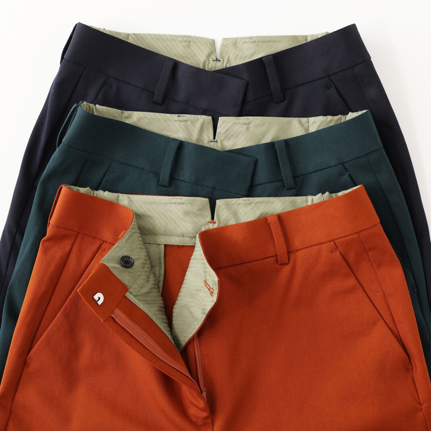 パンタパンタローニ なめらかコットン混 脚長ストレートパンツ