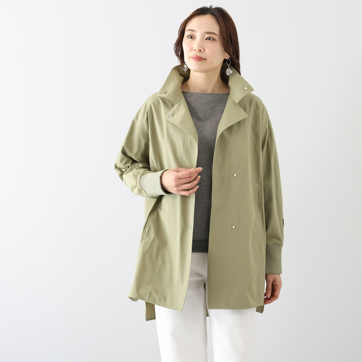 シーン テントライン 袖リブハーフコート