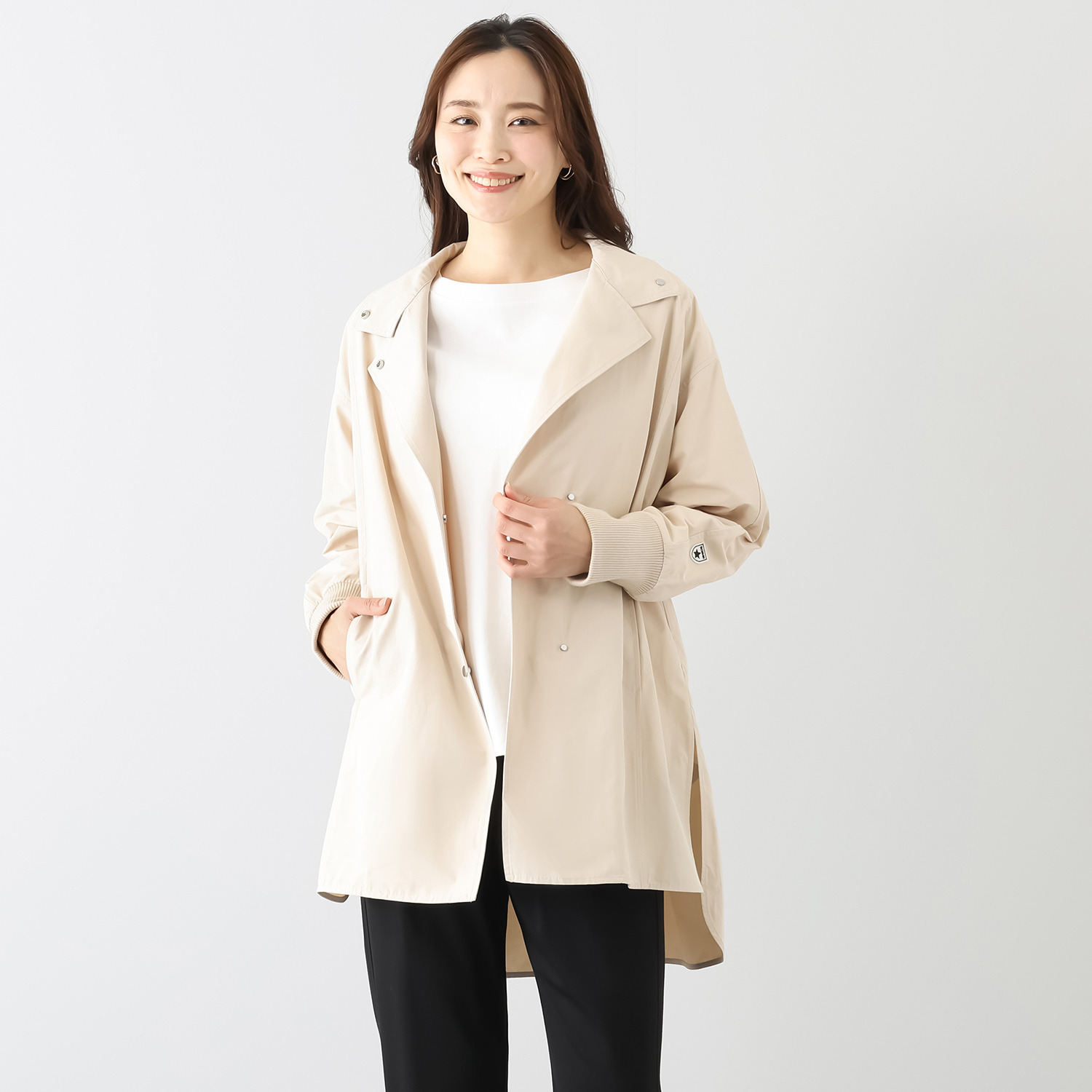 シーン テントライン 袖リブハーフコート