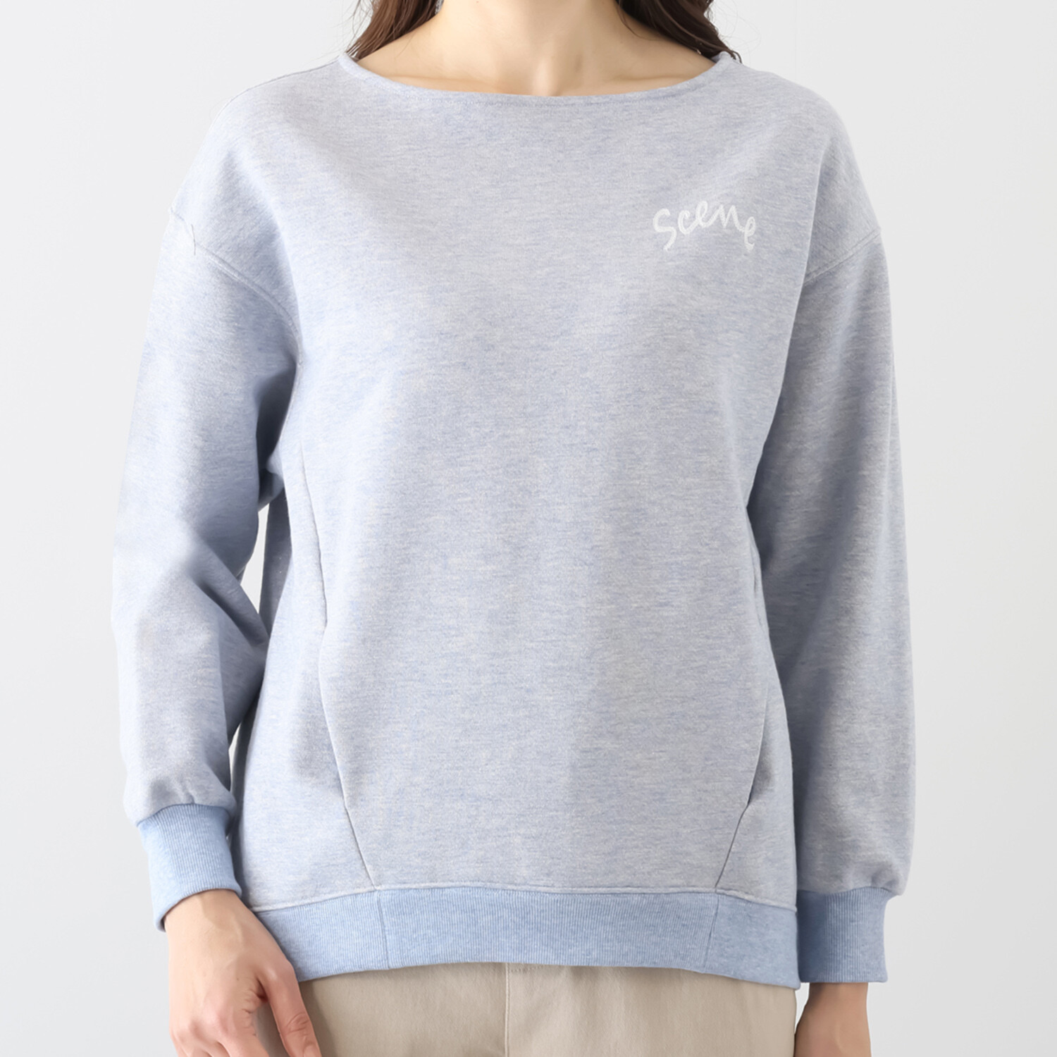 シーン ラメ裏毛 ロゴ刺しゅうプルオーバー