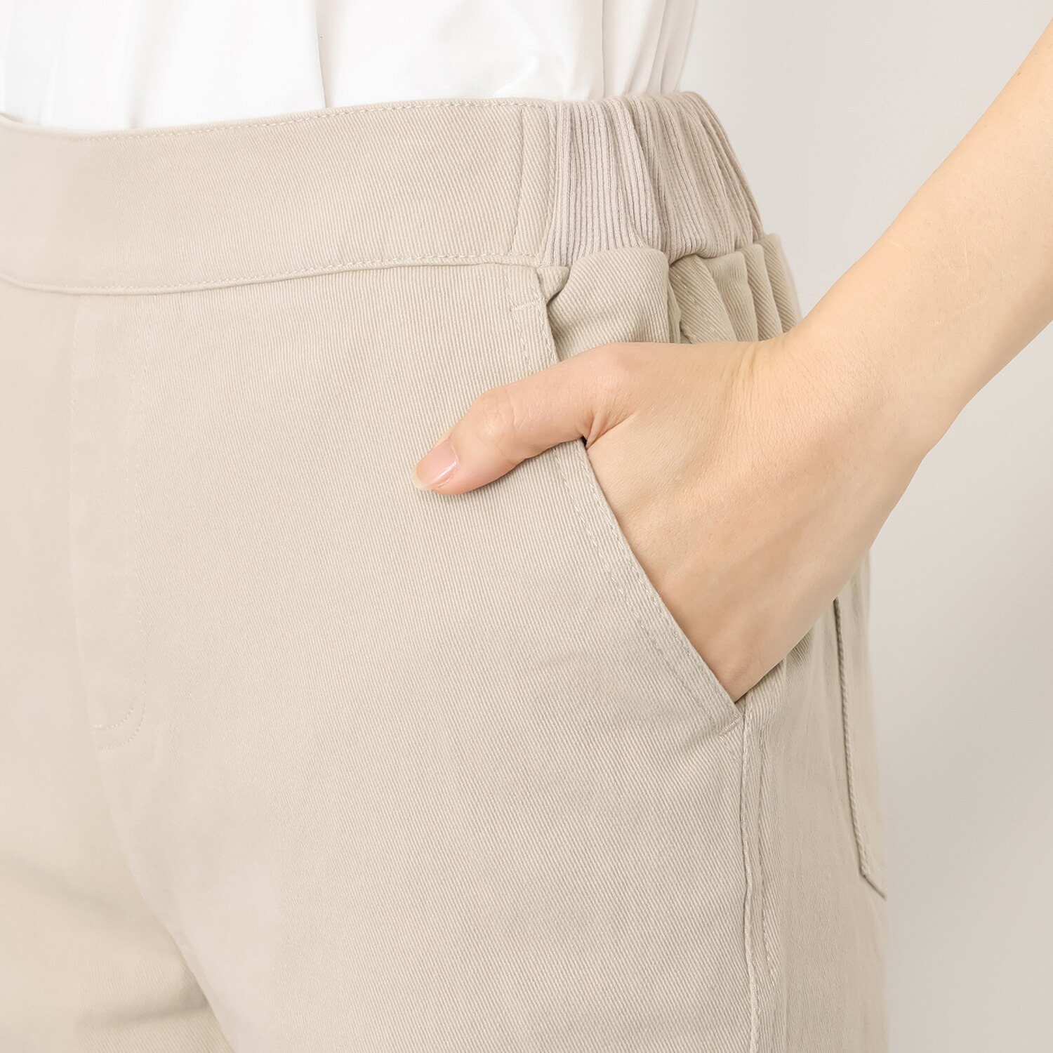 シーン コットン混 ツイルストレッチ ストレートパンツ