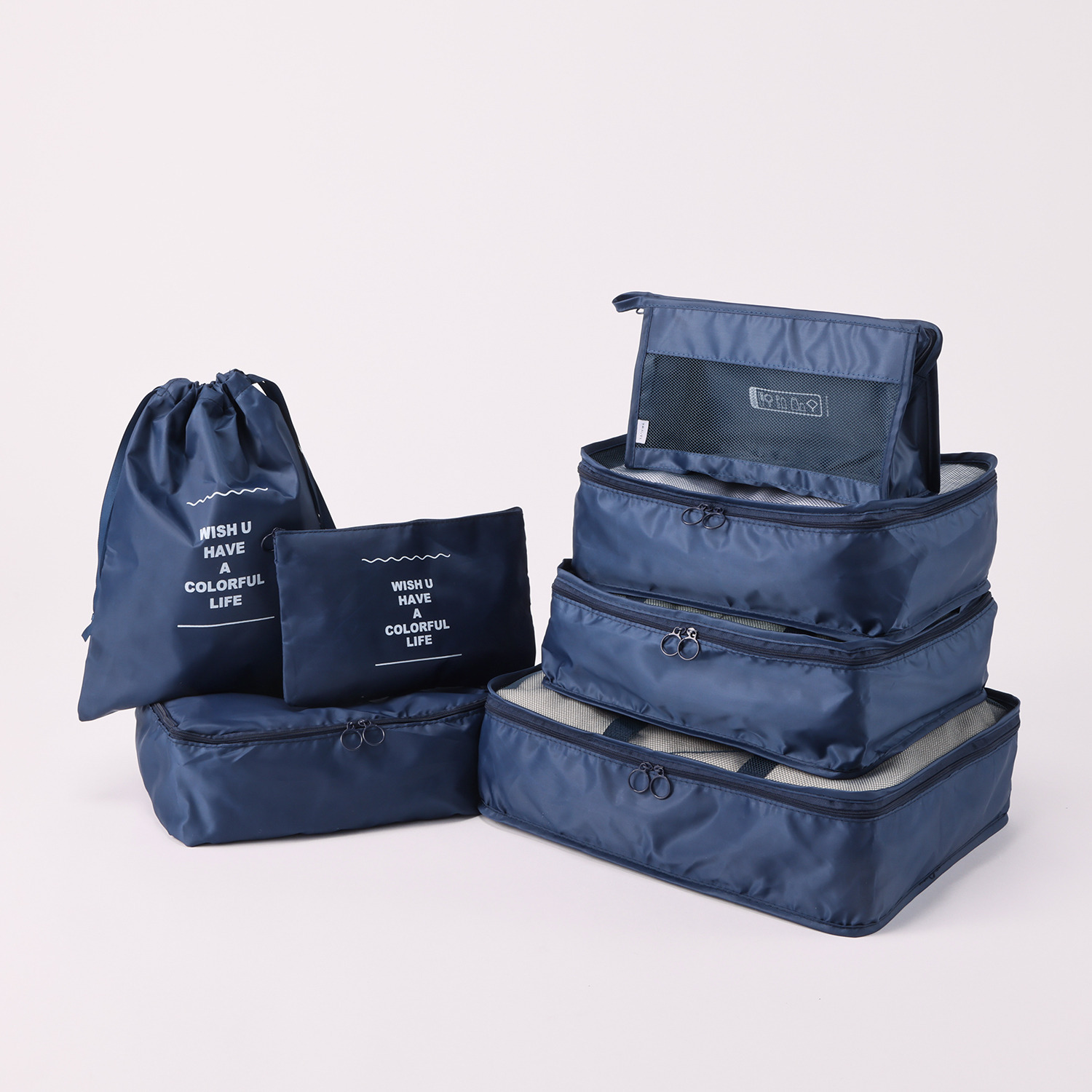 フリクエンター “リエーヴェ” 衝撃緩衝 フロントオープン スーツケース４８ｃｍ 旅行ポーチ７点セット ＜機内持ち込み可＞