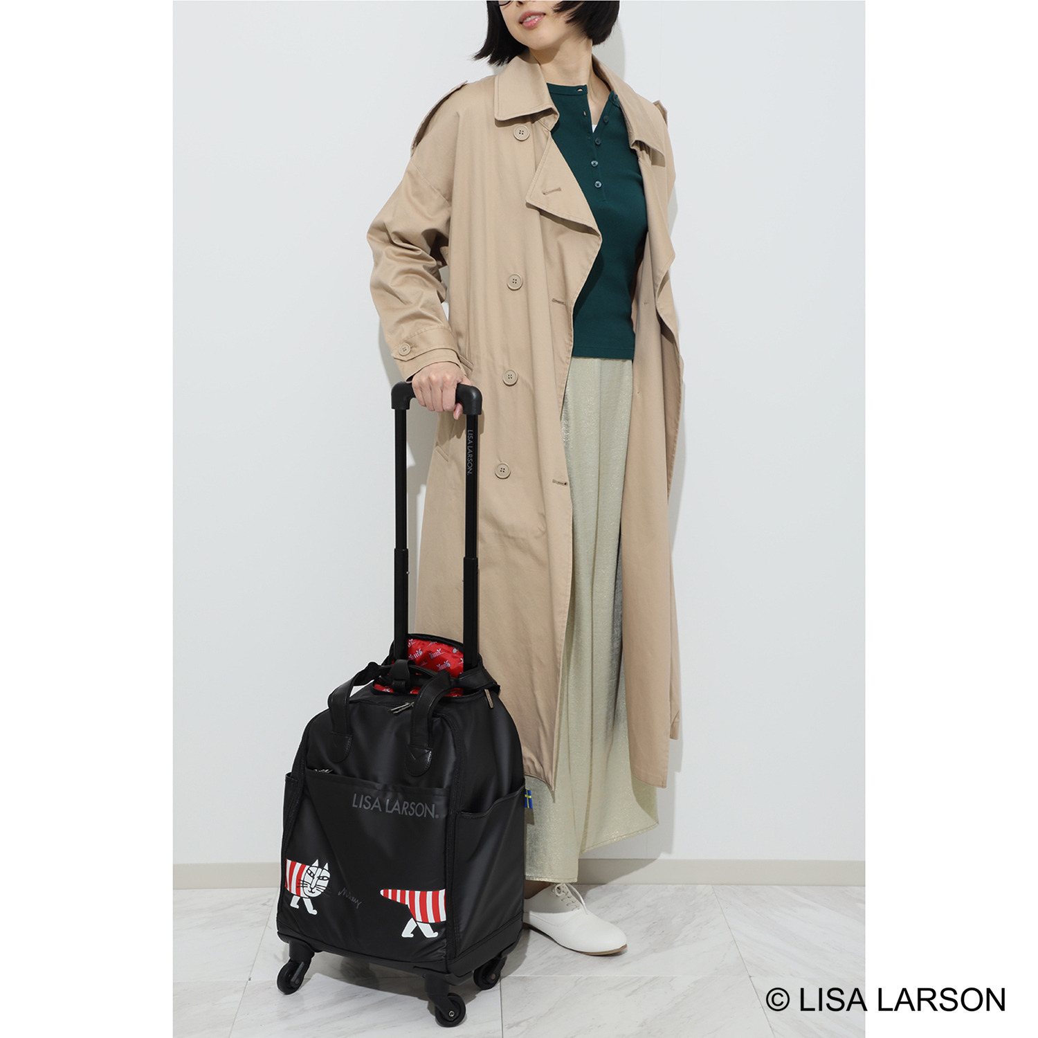 ハピタス× リサ・ラーソン はっ水・軽量 マイキーデザイン ソフトキャリー ＜圧縮袋２枚付＞