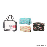 ハピタス× リサ・ラーソン マイキー総柄デザイン お出かけクリアバッグ＆ ポーチ３点セット