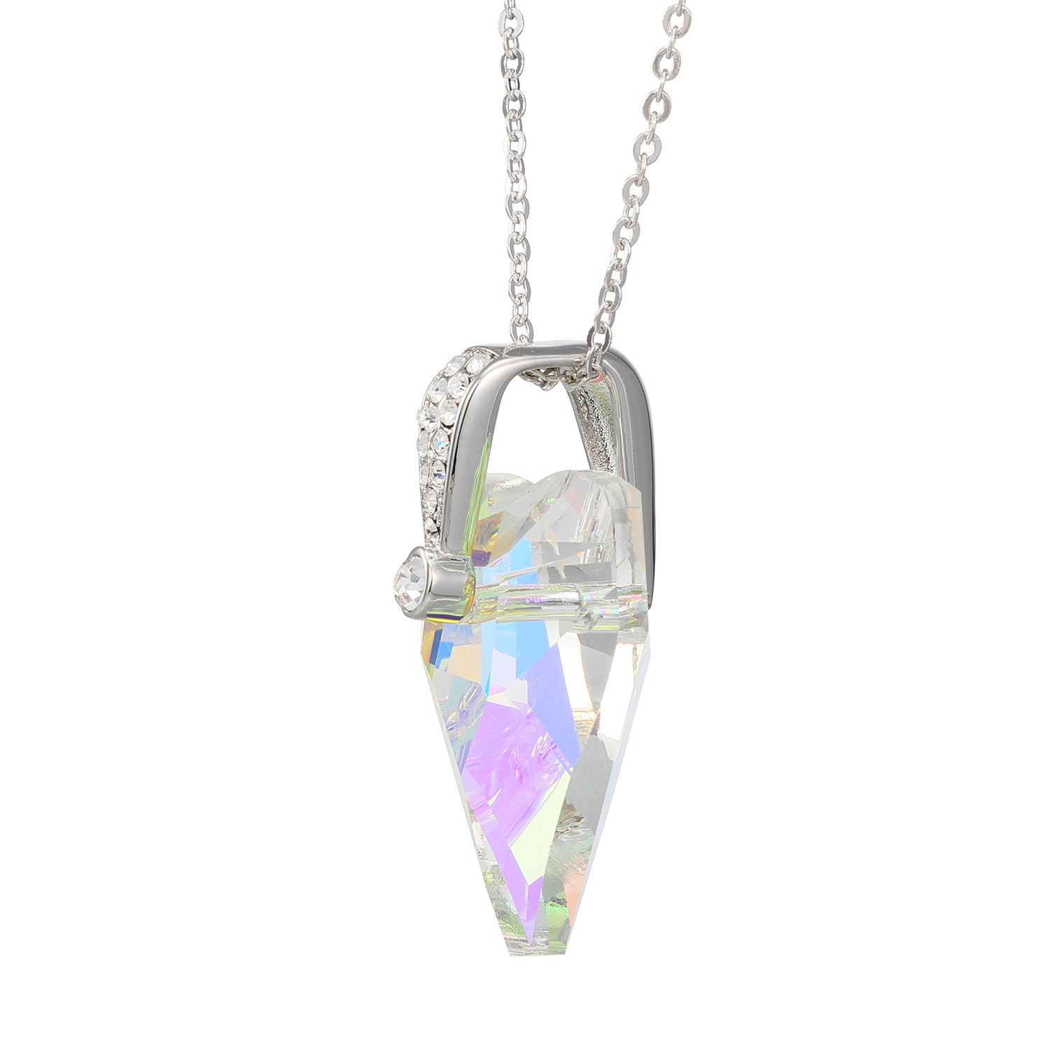 キラキラギフト バイ　アビステ ステンレス ビッグハート ロングペンダント