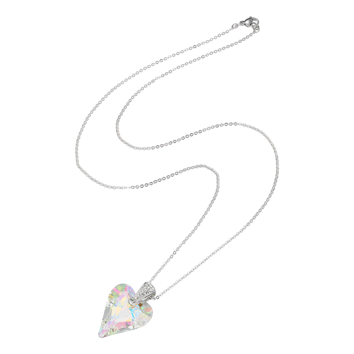 キラキラギフト バイ　アビステ ステンレス ビッグハート ロングペンダント