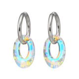 キラキラギフト バイ　アビステ ステンレス オーバルモティーフ ２ウェイ　イージー イヤリング／ピアス