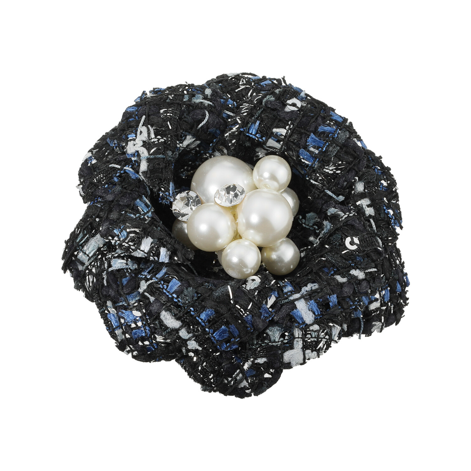 マイビジュー ファンシーツイード パールビジュウ カメリアモティーフ マグネットブローチ