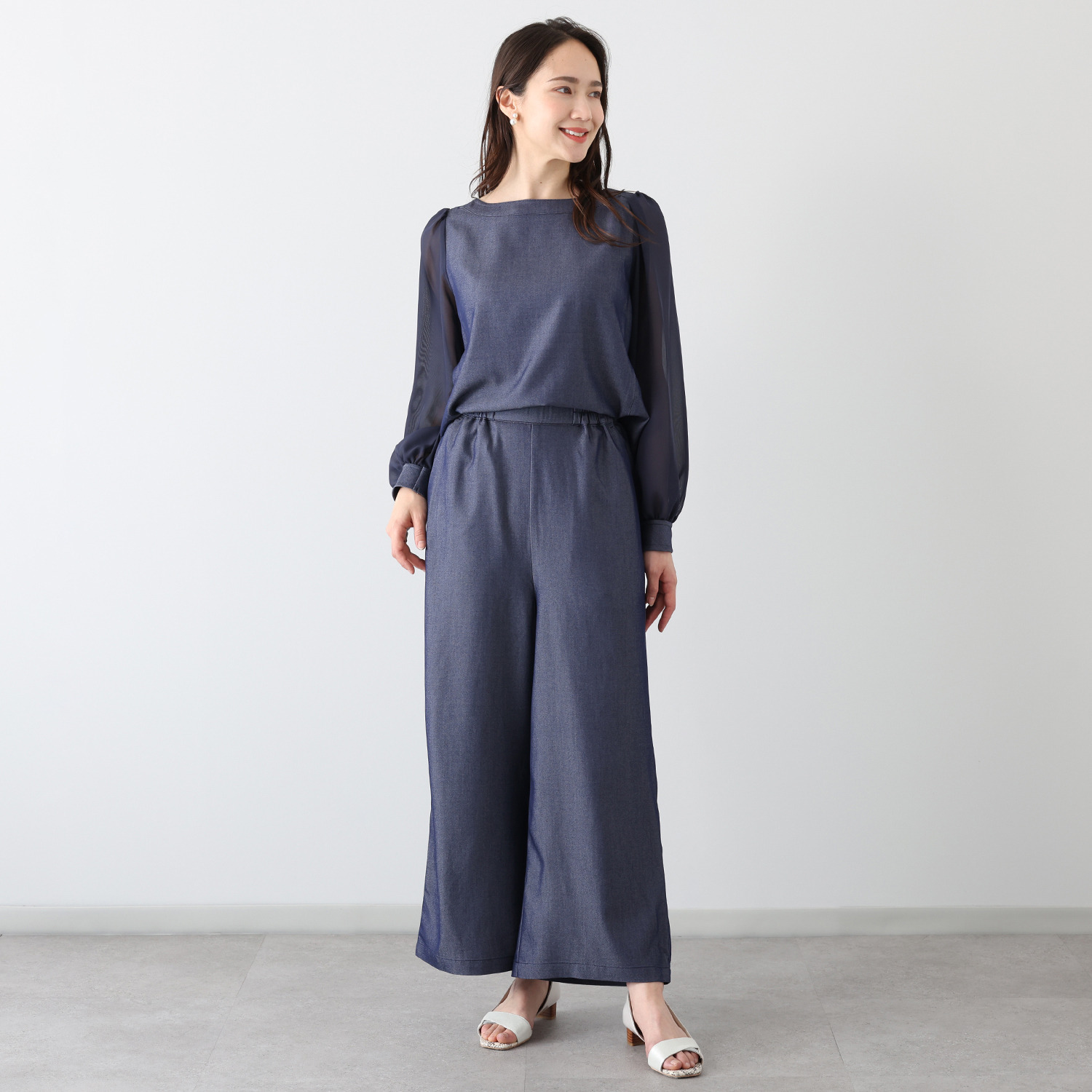 Ｔ．Ｆ．Ｄ．Ｃ． 機能満載！ デニムライク素材 ストレッチ ワイドパンツ